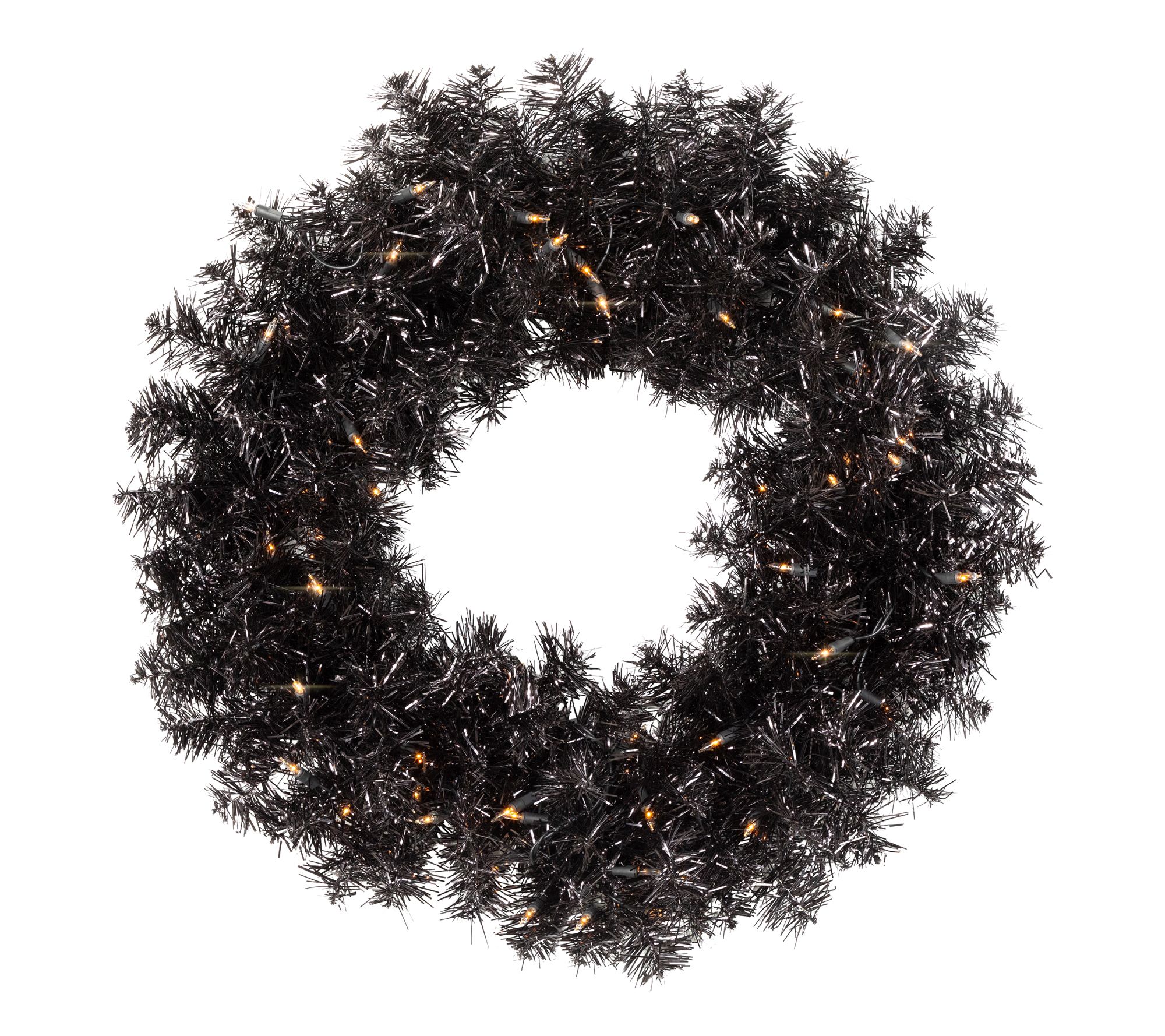 Northlight Prelit Halloween Tinsel Wreath with 24 Clear Lights