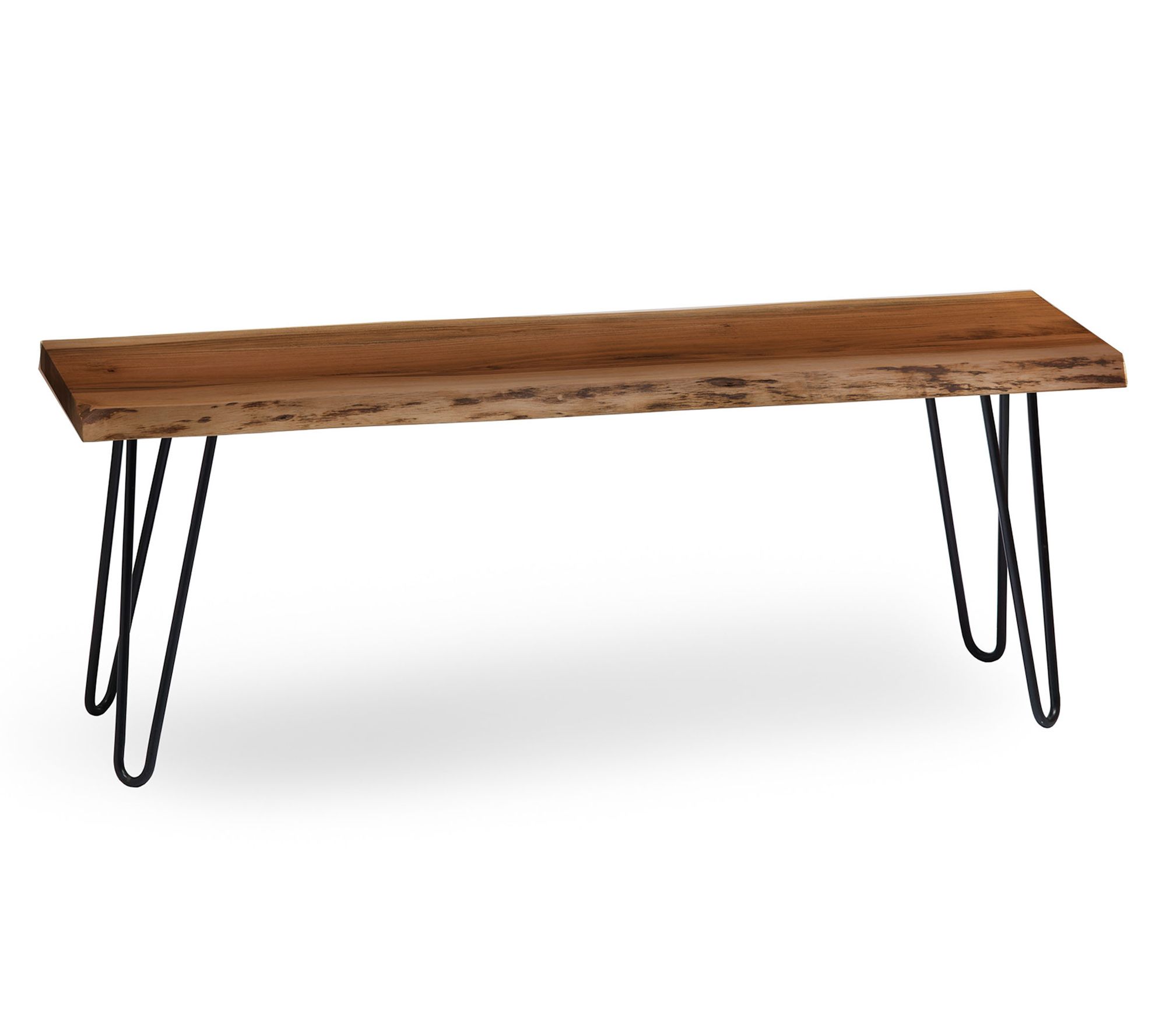 Alaterre Furniture Natural Live Edge Bench withHairpin Legs