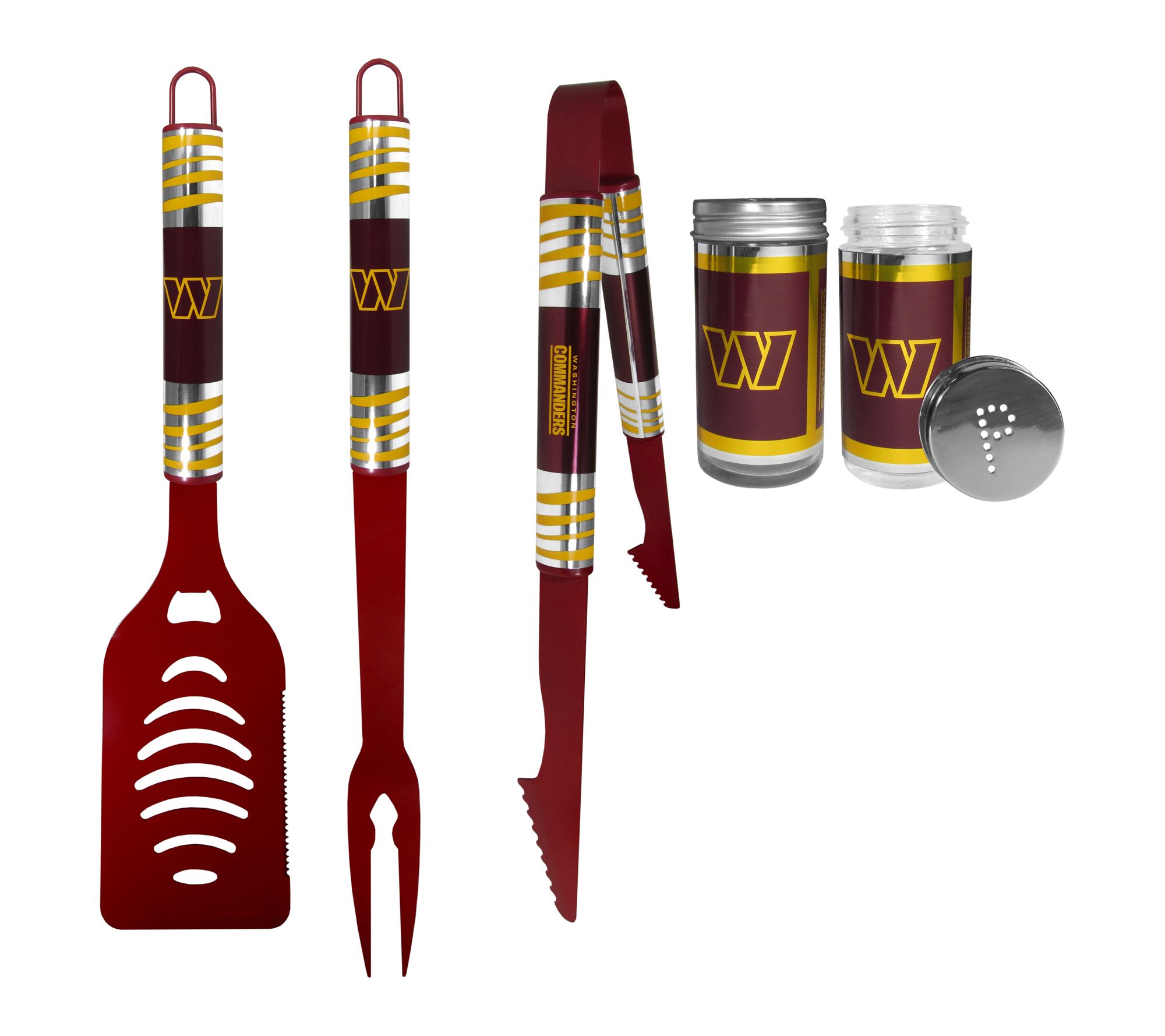 Siskiyou Sports NFL 3pc Color BBQ Tools with S&P Shakers