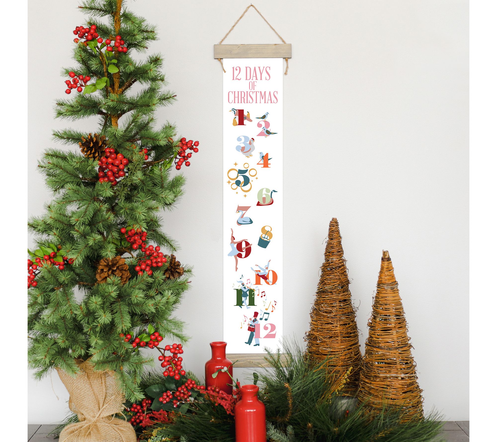 Sincere Surroundings 40" 12 Days of Christmas Hanging Canvas