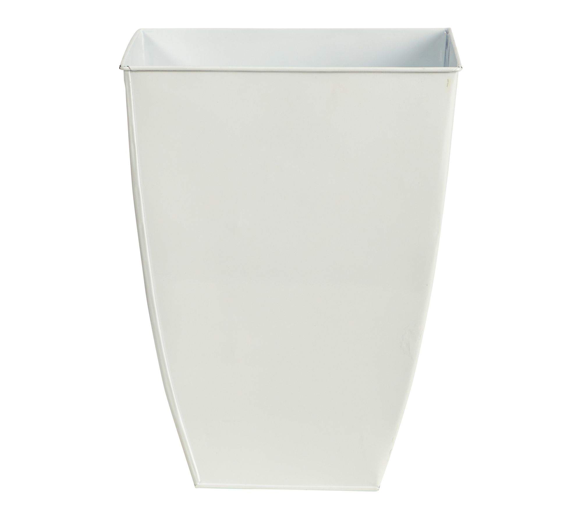 Nearly Natural 15" Square Tin White Planter
