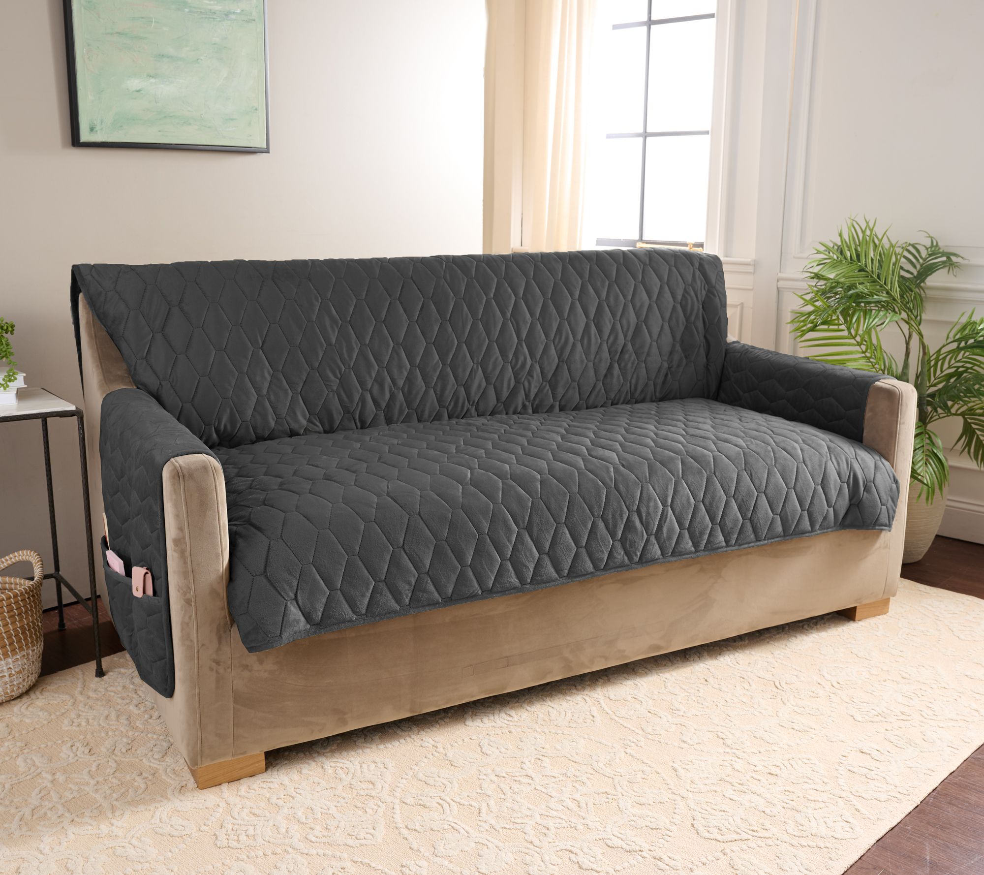 "As Is" Home Reflections Micromink Pin-Sonic Sofa Cover