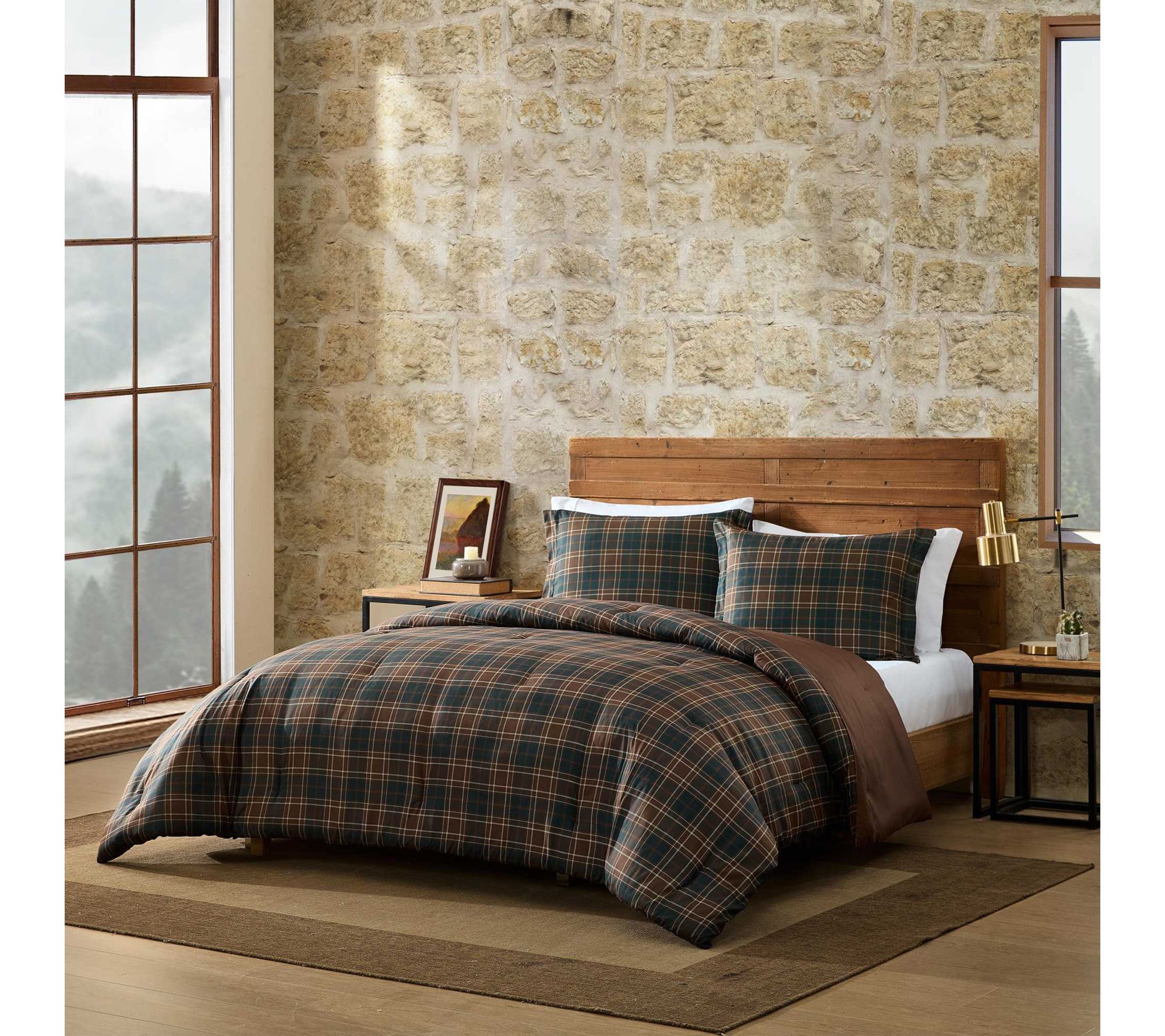 Eddie Bauer Huntley Plaid Brown Twin ComforterSet