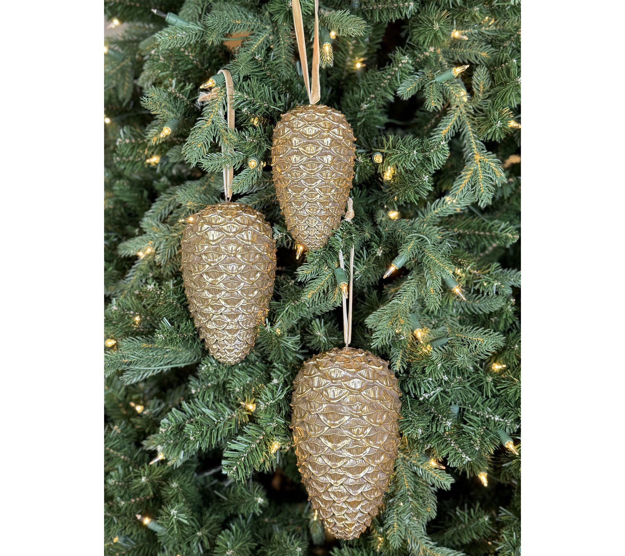 Simply Stunning Set of 3 Sculpted Sugar Pinecones by Janine Graff