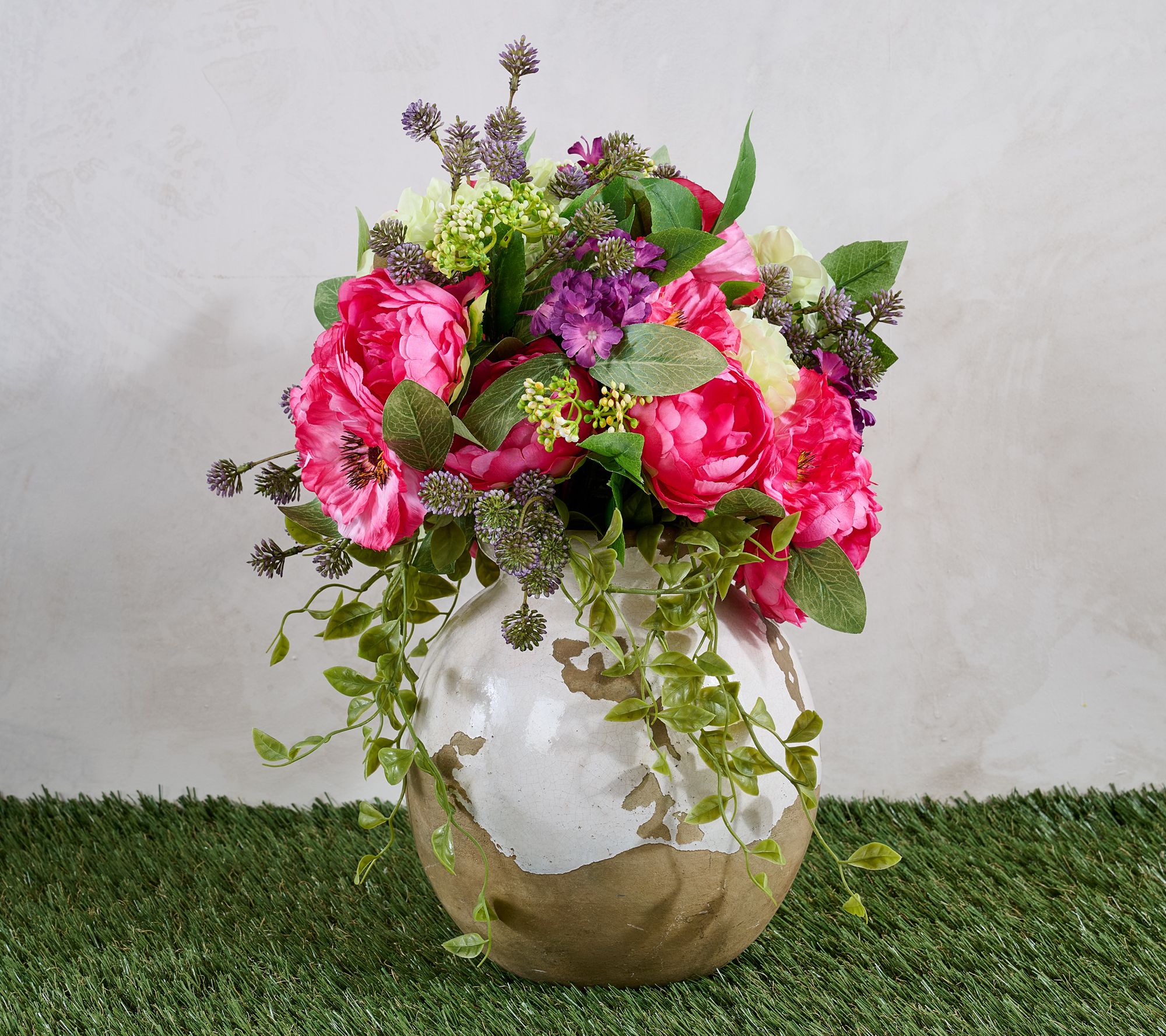 "As Is" Wicker Park 18" Mixed Floral Cascading Urn Filler