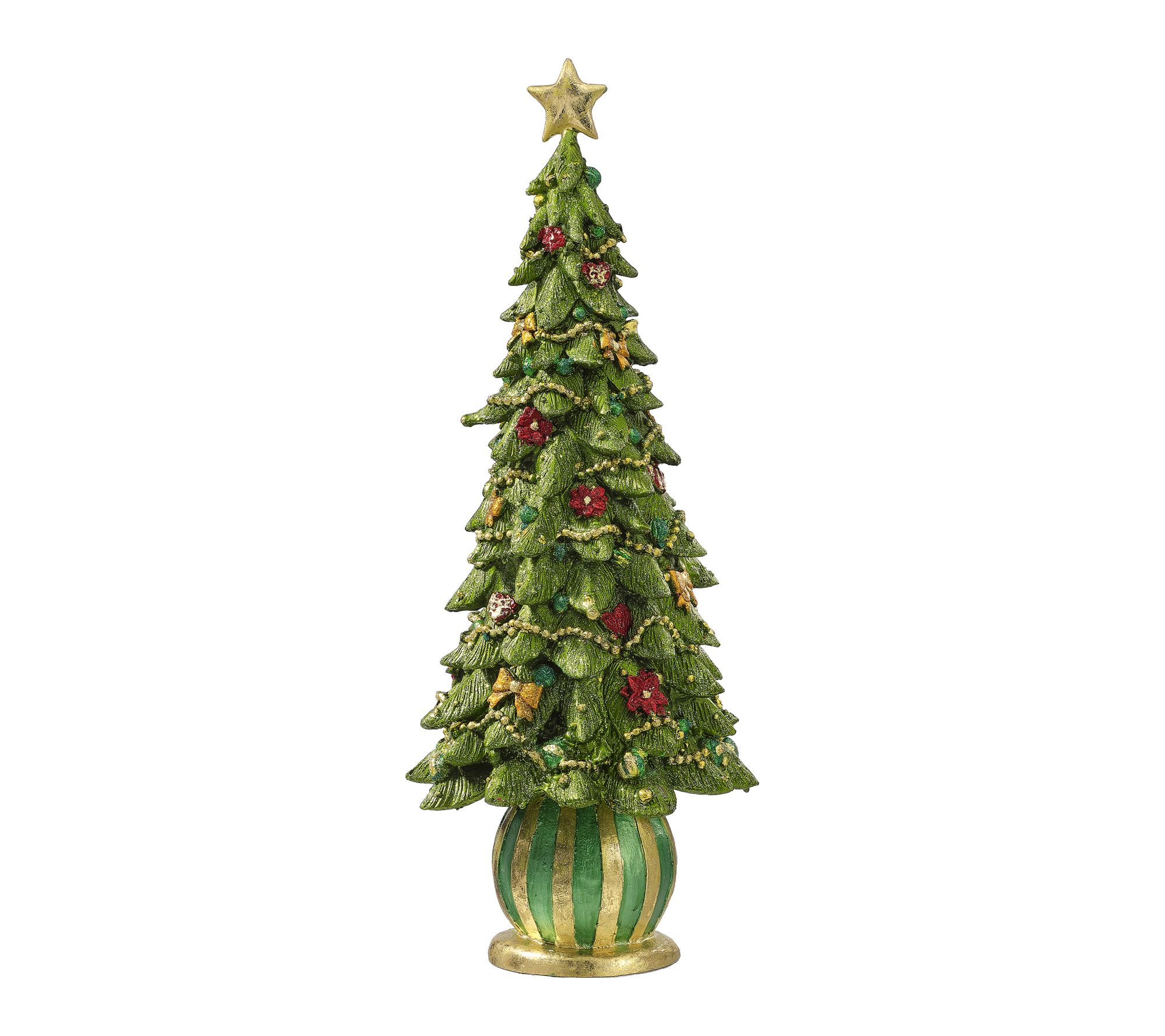 17" Resin Merry Decor Cone Tree by Valerie