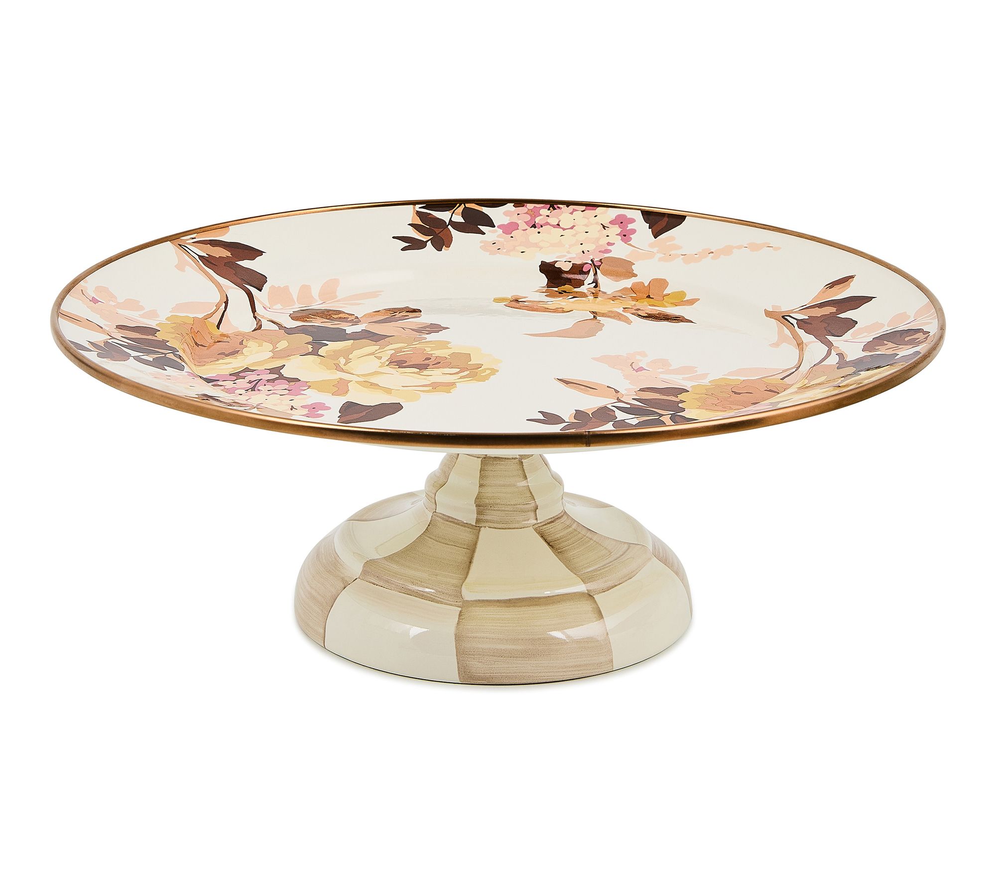 MacKenzie- Childs Wild Rose Small Pedestal Platter