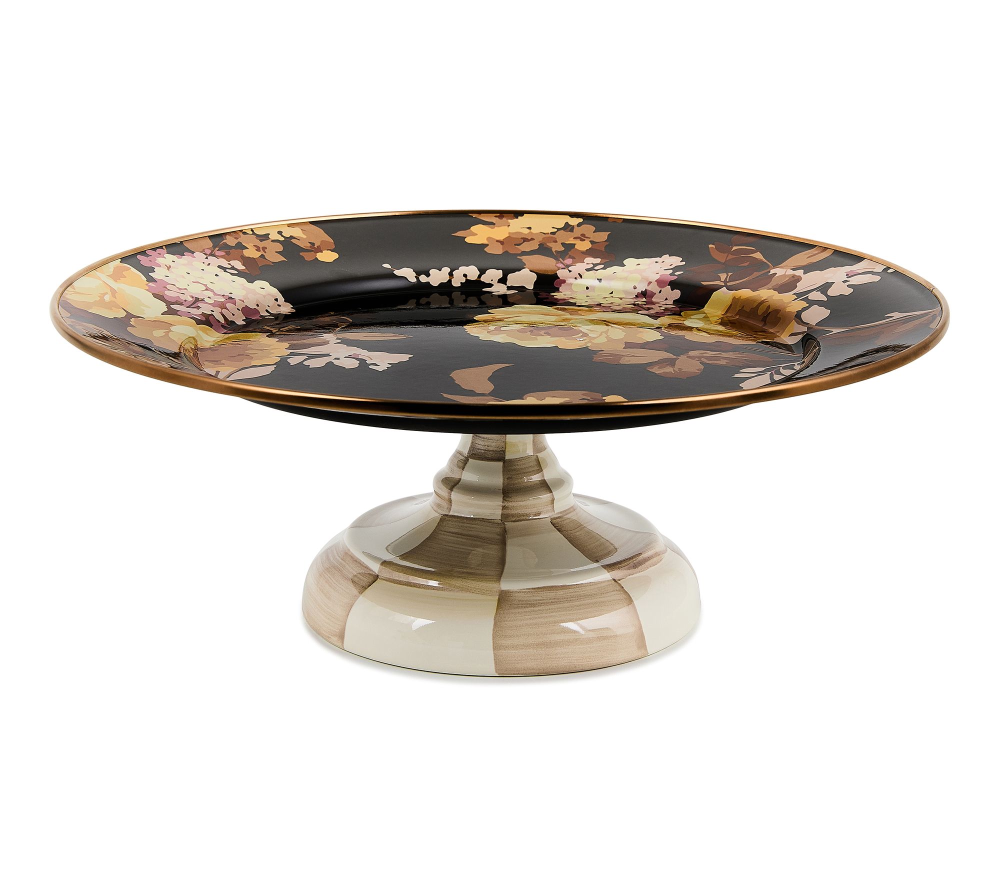 MacKenzie- Childs Wild Rose Small Pedestal Platter