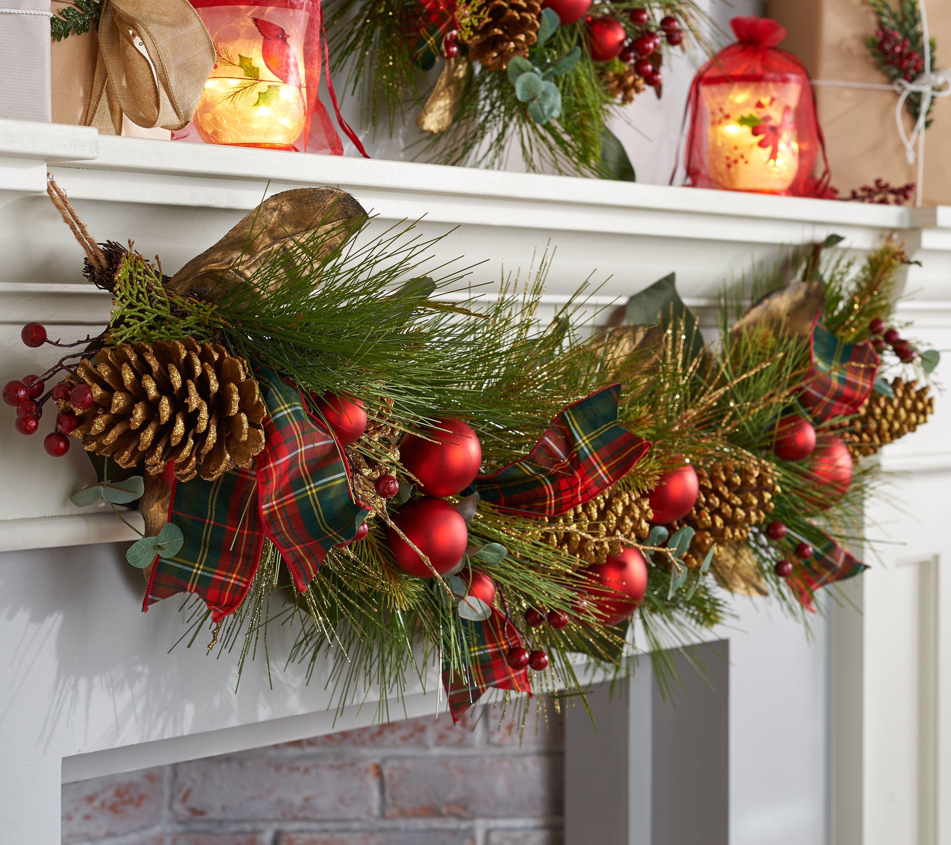 4' Mixed Pine, Berry and Pinecone Garland by Valerie - QVC.com