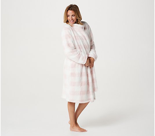 Berkshire Blanket Snap Collar Plush Robe w/ Sherpa and Pockets
