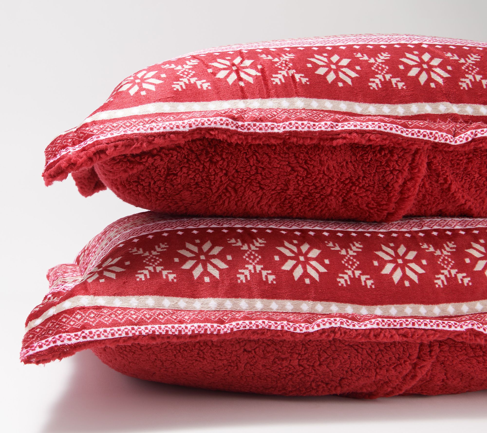 Berkshire (2) Std/QN Velvet Soft Fair Isle Print Pillow Shams