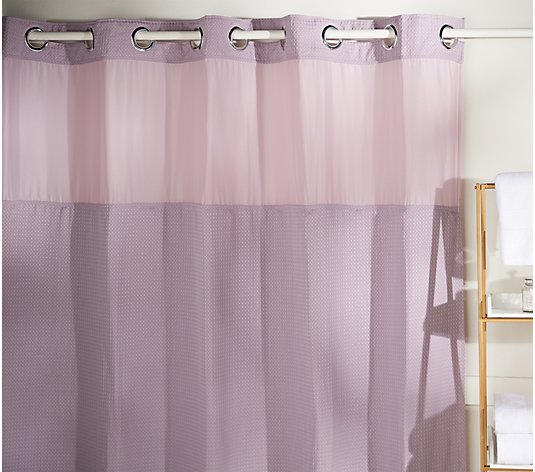 Hookless Waffle Texture Shower Curtain, Lavender Shower Curtain Liner
