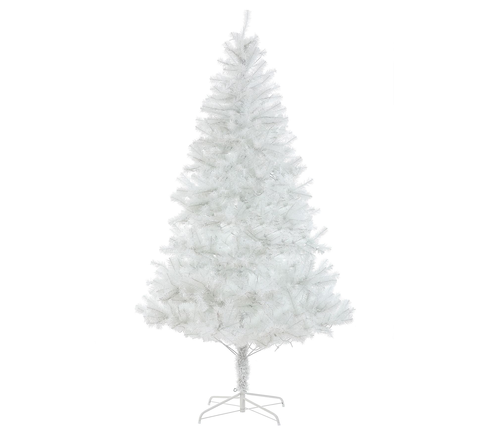 LuxenHome 7' Pre-Lit White Artificial ChristmasTree