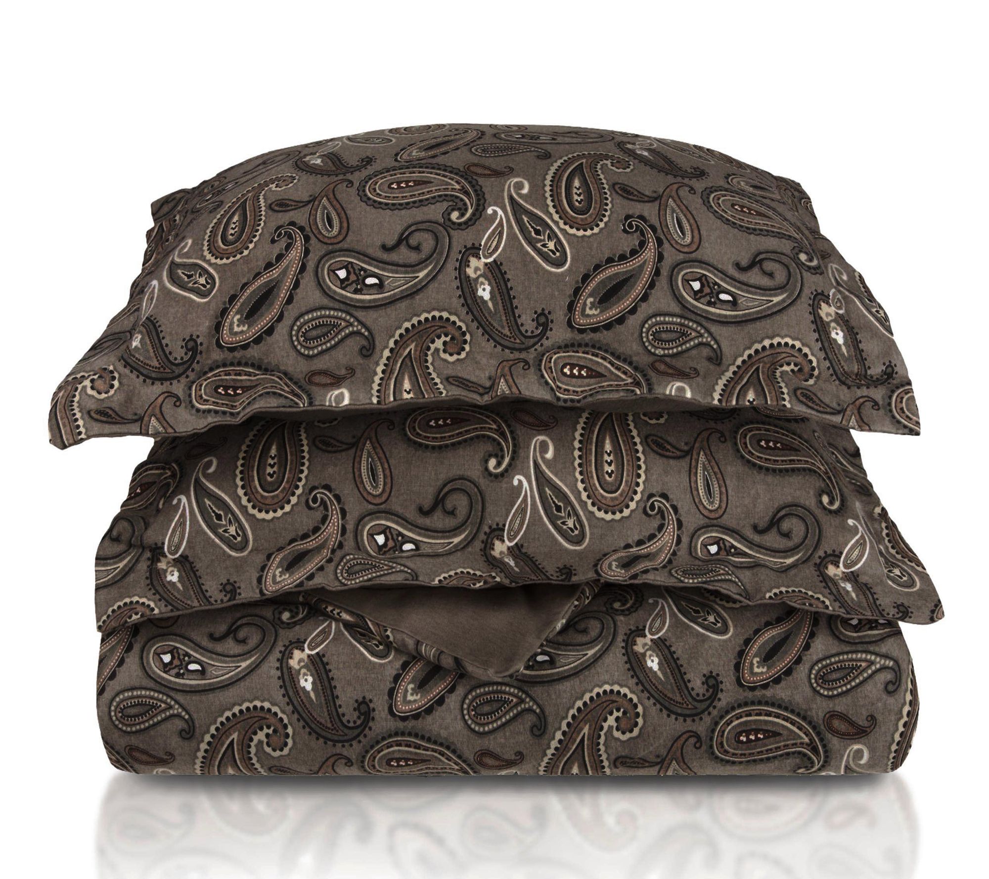 Superior Cotton Flannel Paisley Duvet Cover Set , Twin