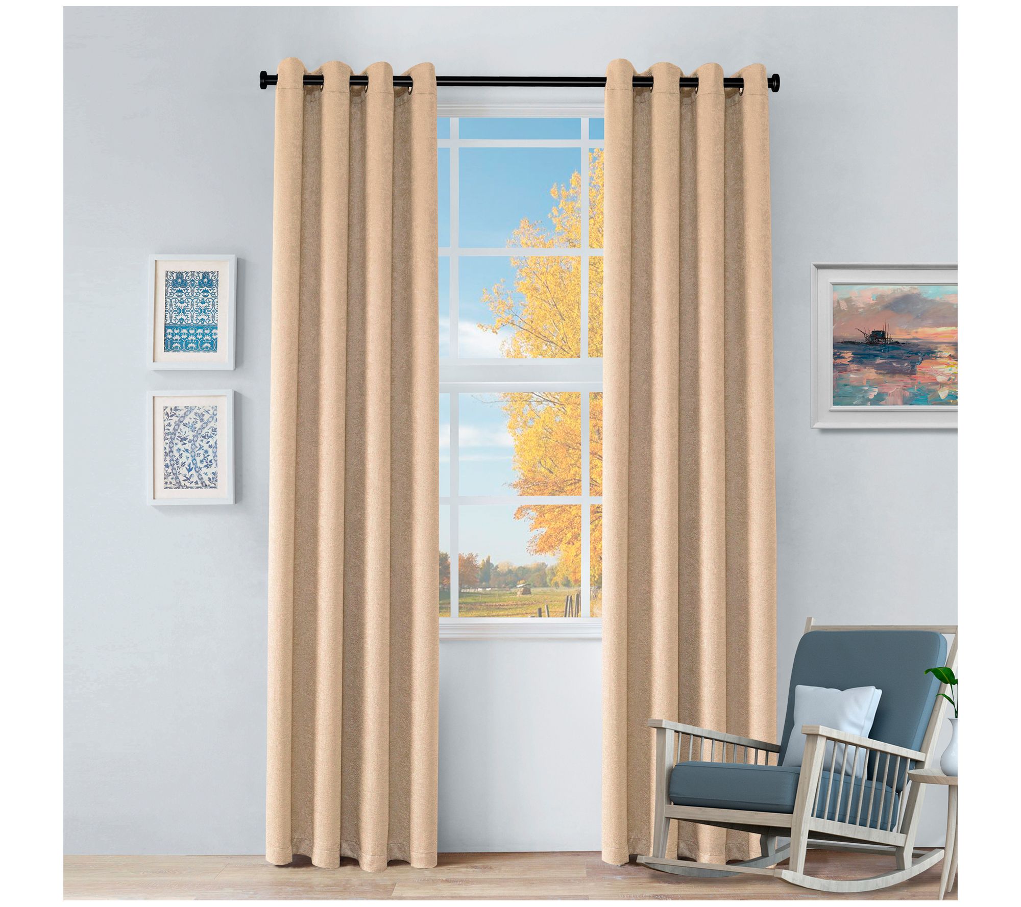 Superior Senna Blackout Grommet Curtain, 2 Panels, 52 x 84