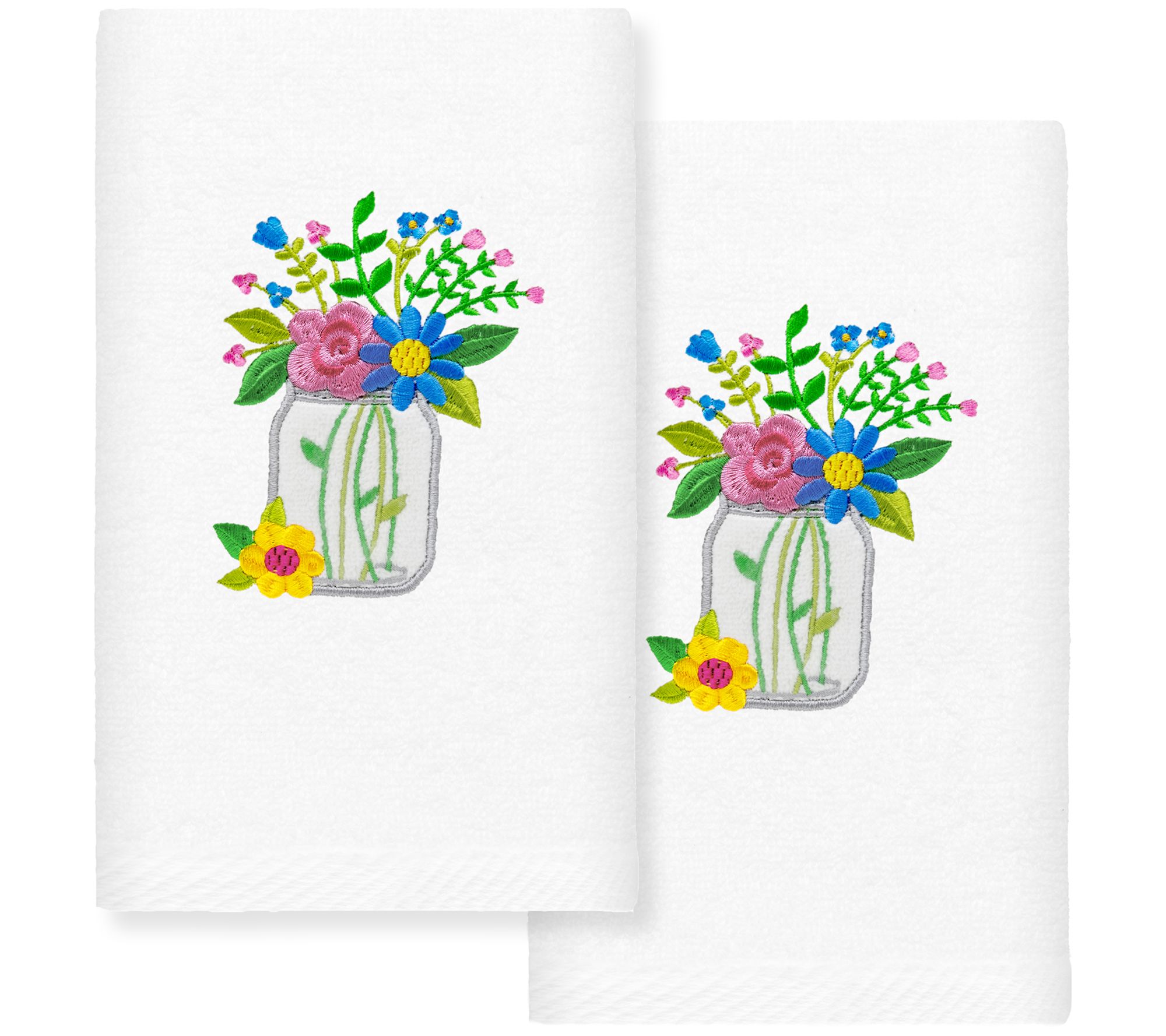 Linum Home Textiles Country Bouquet EmbroideredHand Towels