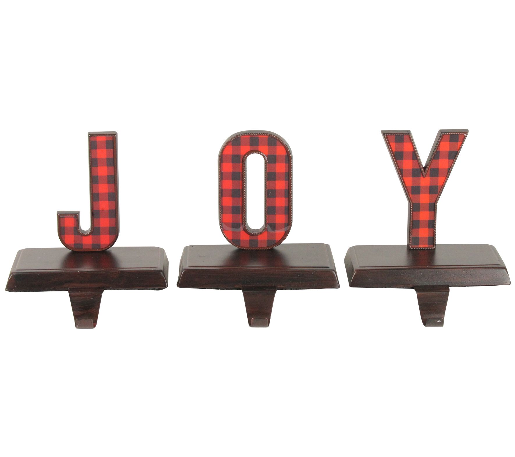 Northlight 3 Buffalo Plaid "JOY" Stocking Holde