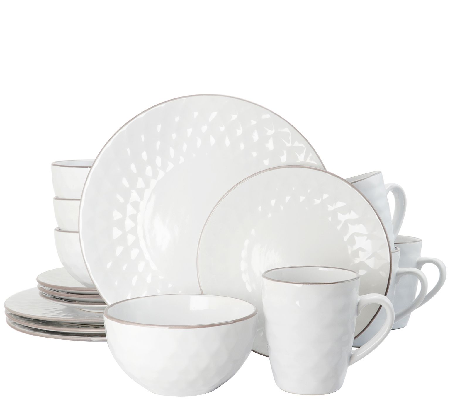 Elama Pearl 16-Piece Dinnerware Set