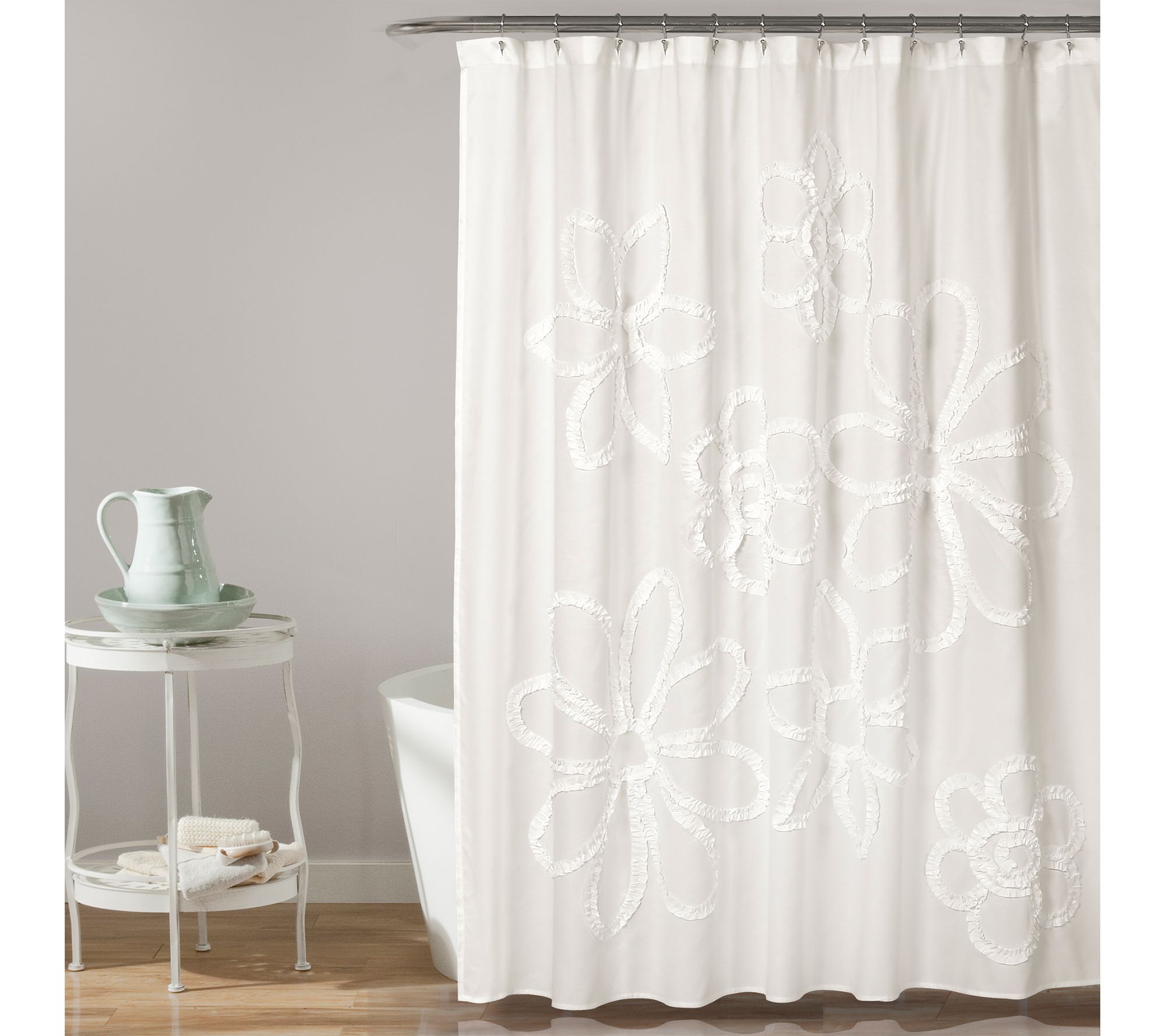Ruffle Flower 72" x 72" Shower Curtain by LushDecor