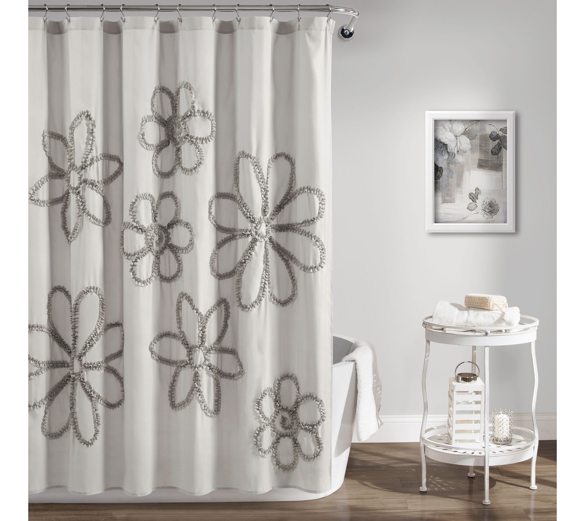 Ruffle Flower 72" x 72" Shower Curtain by LushDecor