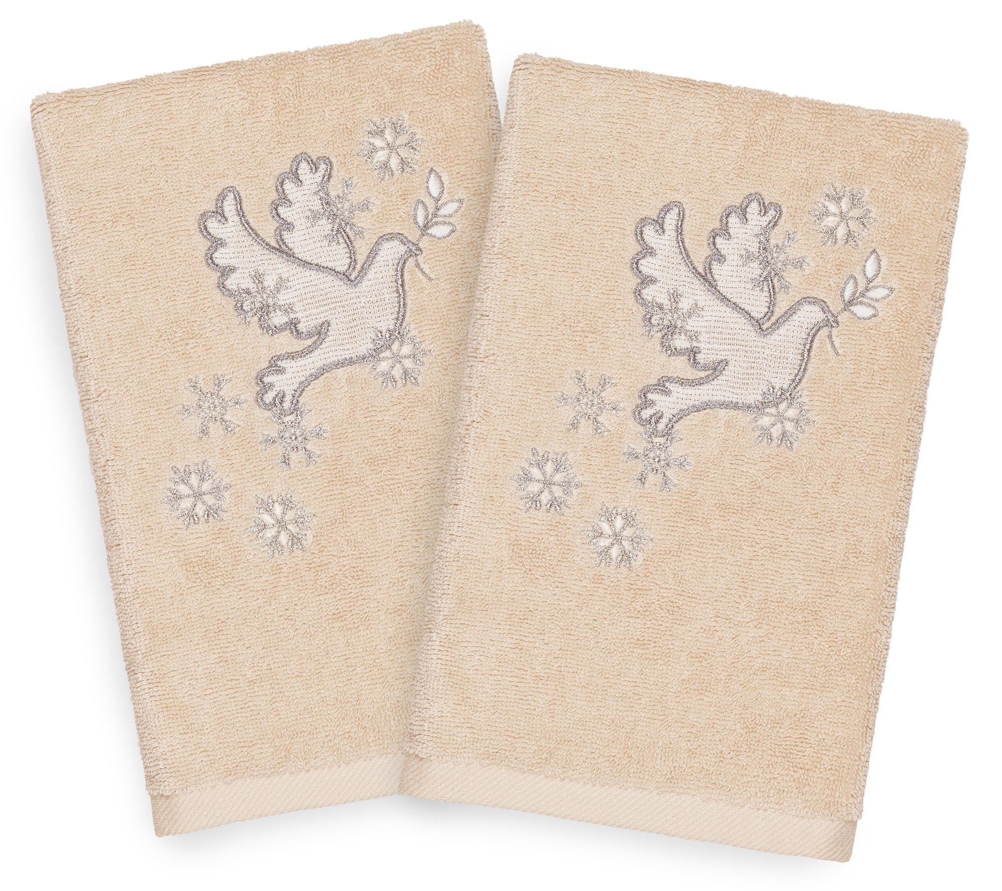 Linum Home Textiles Christmas Dove 2-Piec e HanTowels