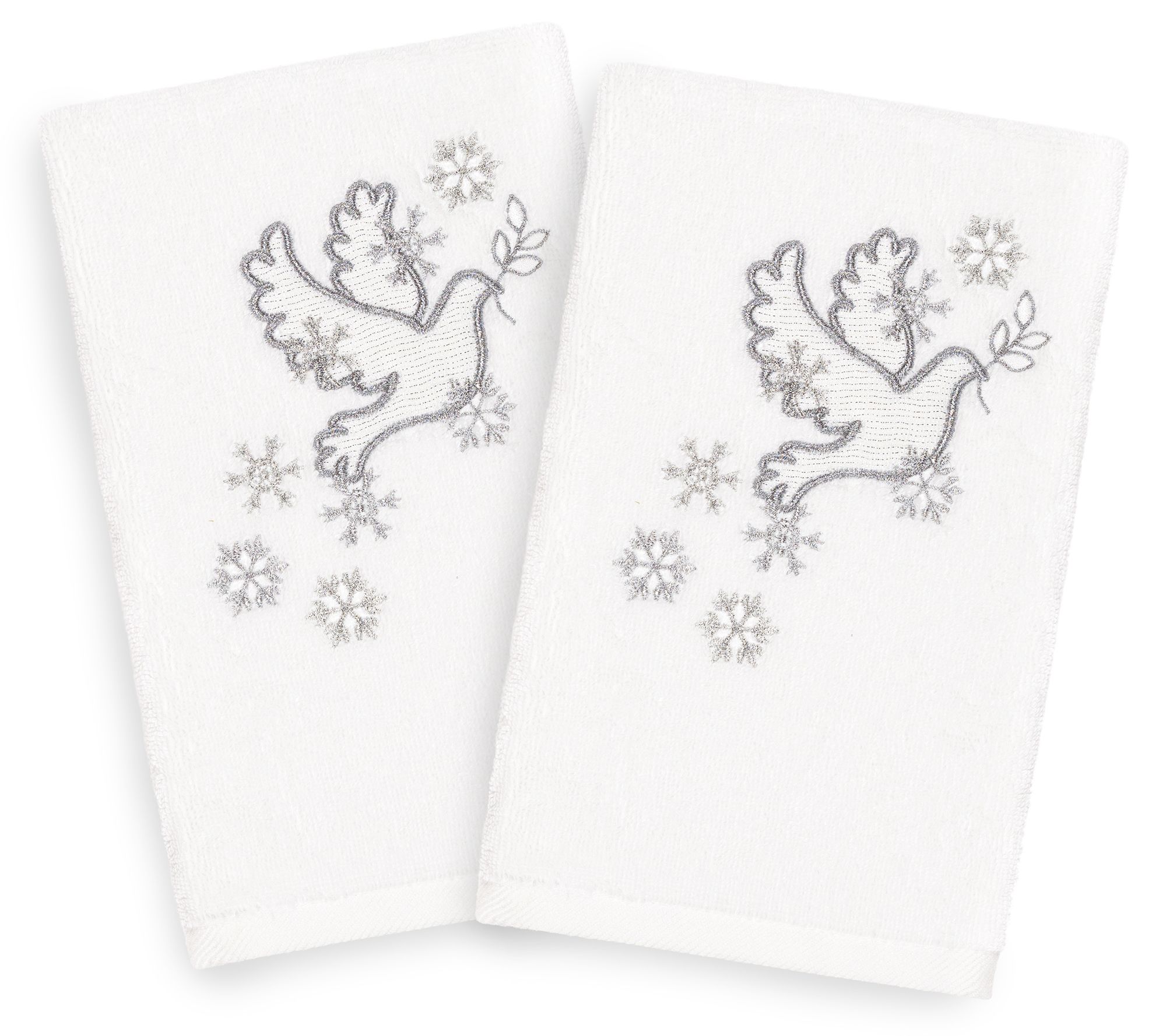 Linum Home Textiles Christmas Dove 2-Piec e HanTowels