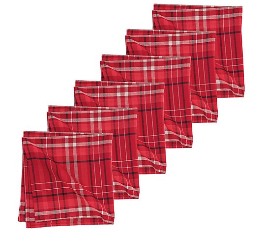 Andrew Red Set of 6 Napkins by Valerie