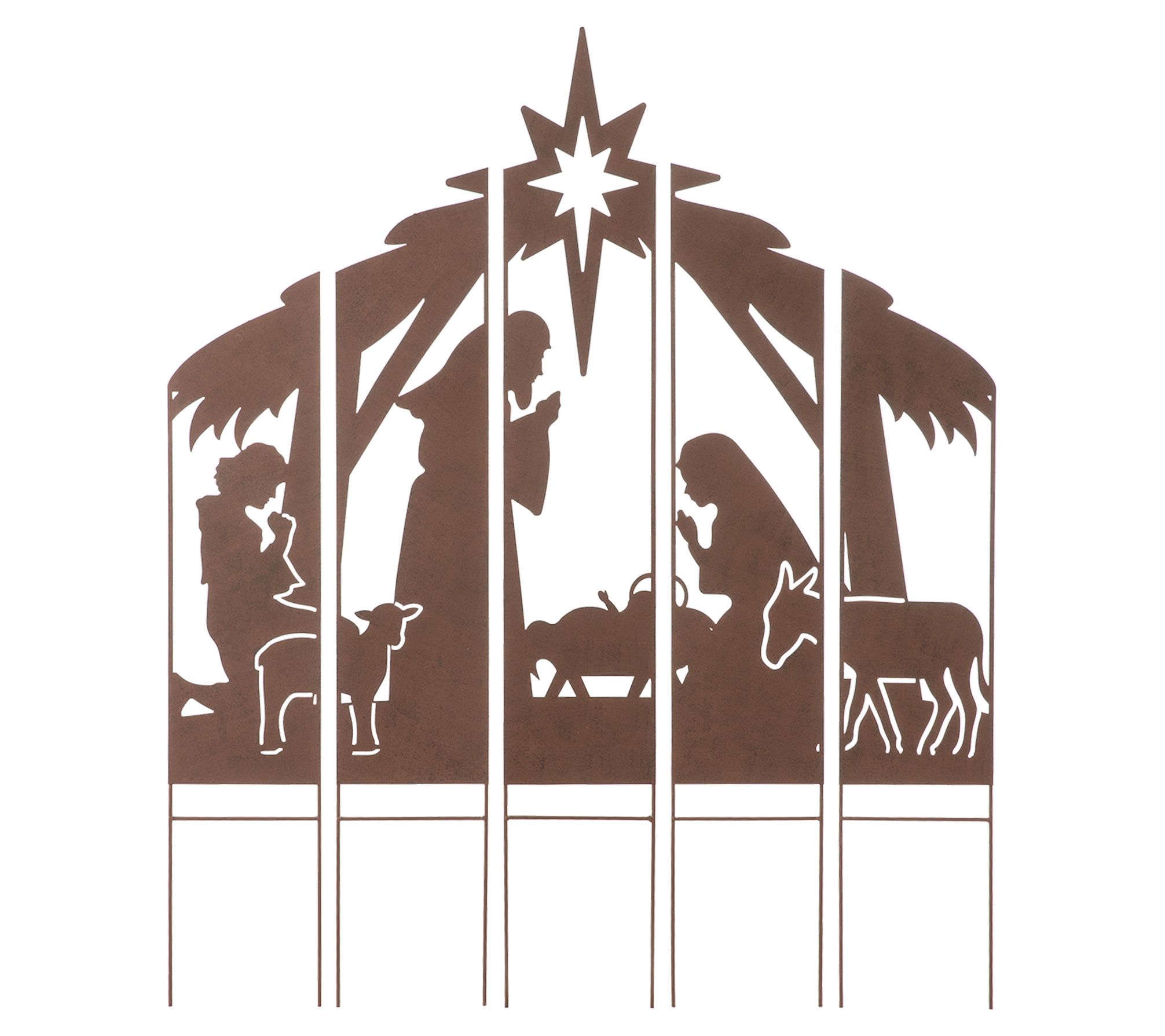 Glitzhome 41.5"H Metal Nativity Combo Yard Stake