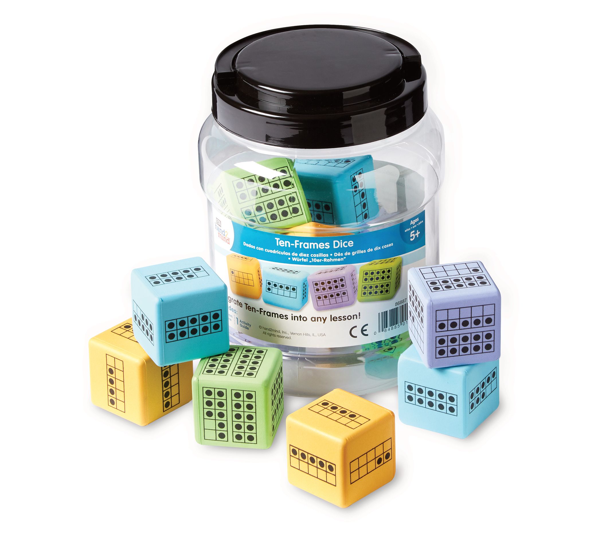 hand2mind Set of 12 Foam Ten-Frames Dice