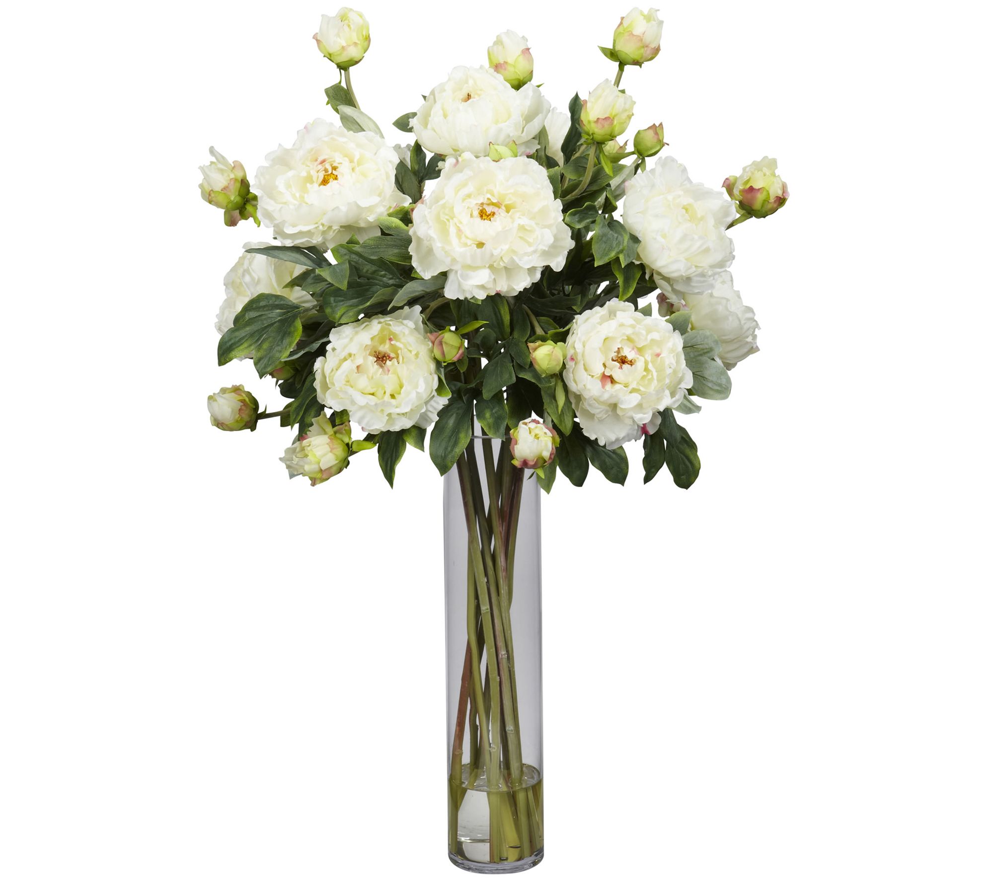 Large Peony w/Cylinder by Nearly Natural