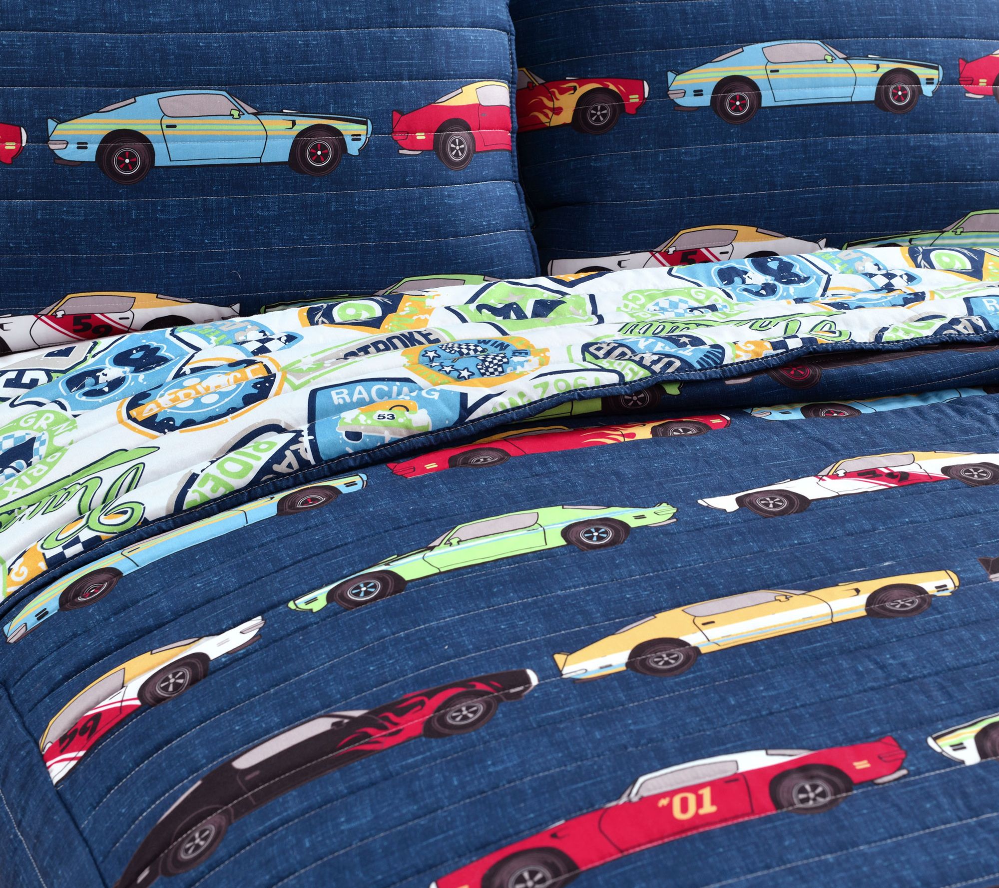 Race Cars 2Piece Twin/Twin XL Bedspread Set byLush Decor