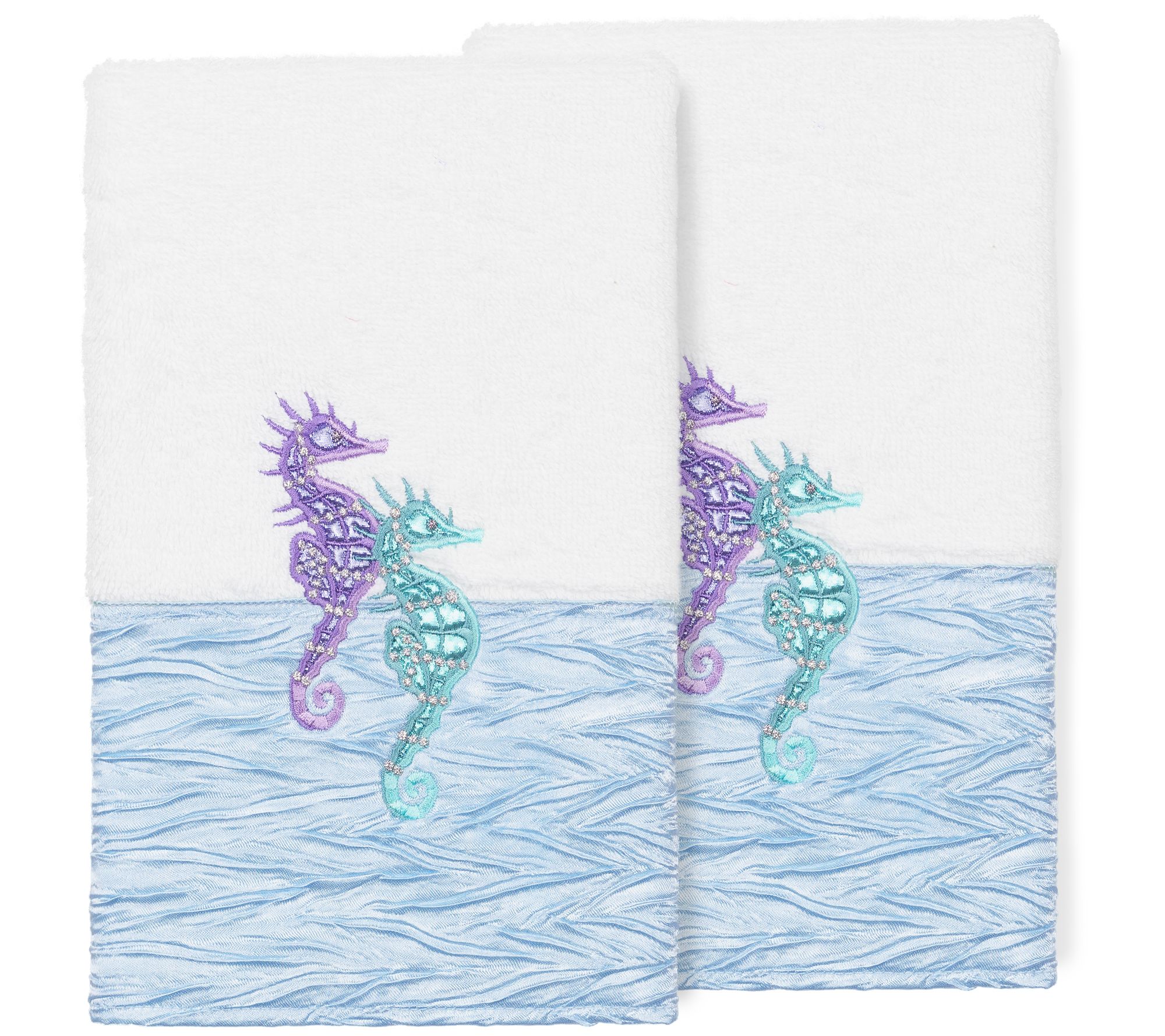 Linum Home Textiles Sofia 2PC Embellished HandTowel Set