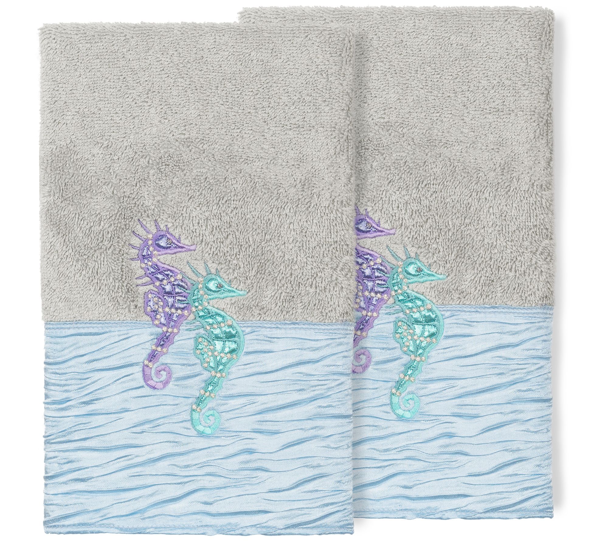 Linum Home Textiles Sofia 2PC Embellished HandTowel Set