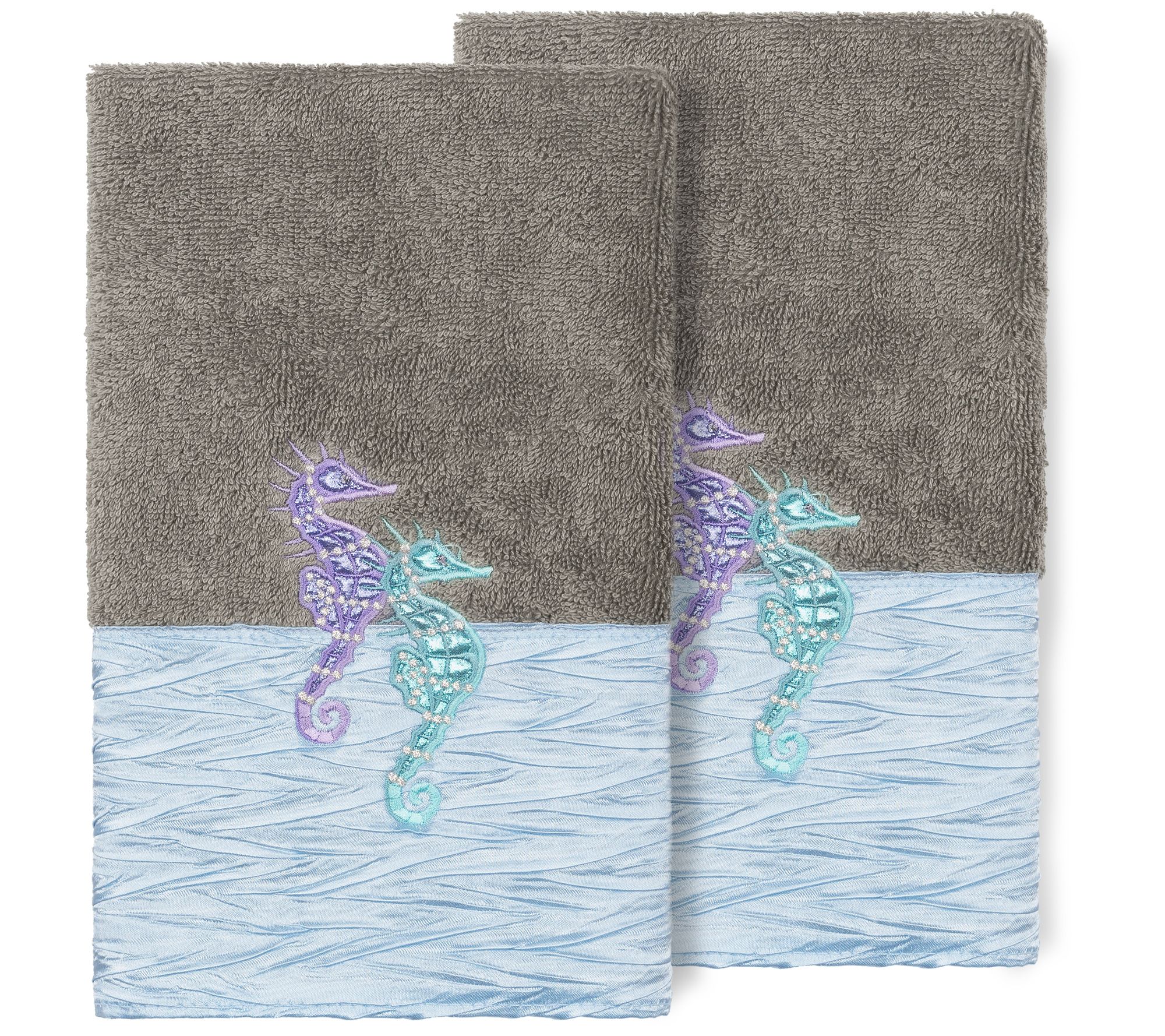 Linum Home Textiles Sofia 2PC Embellished HandTowel Set