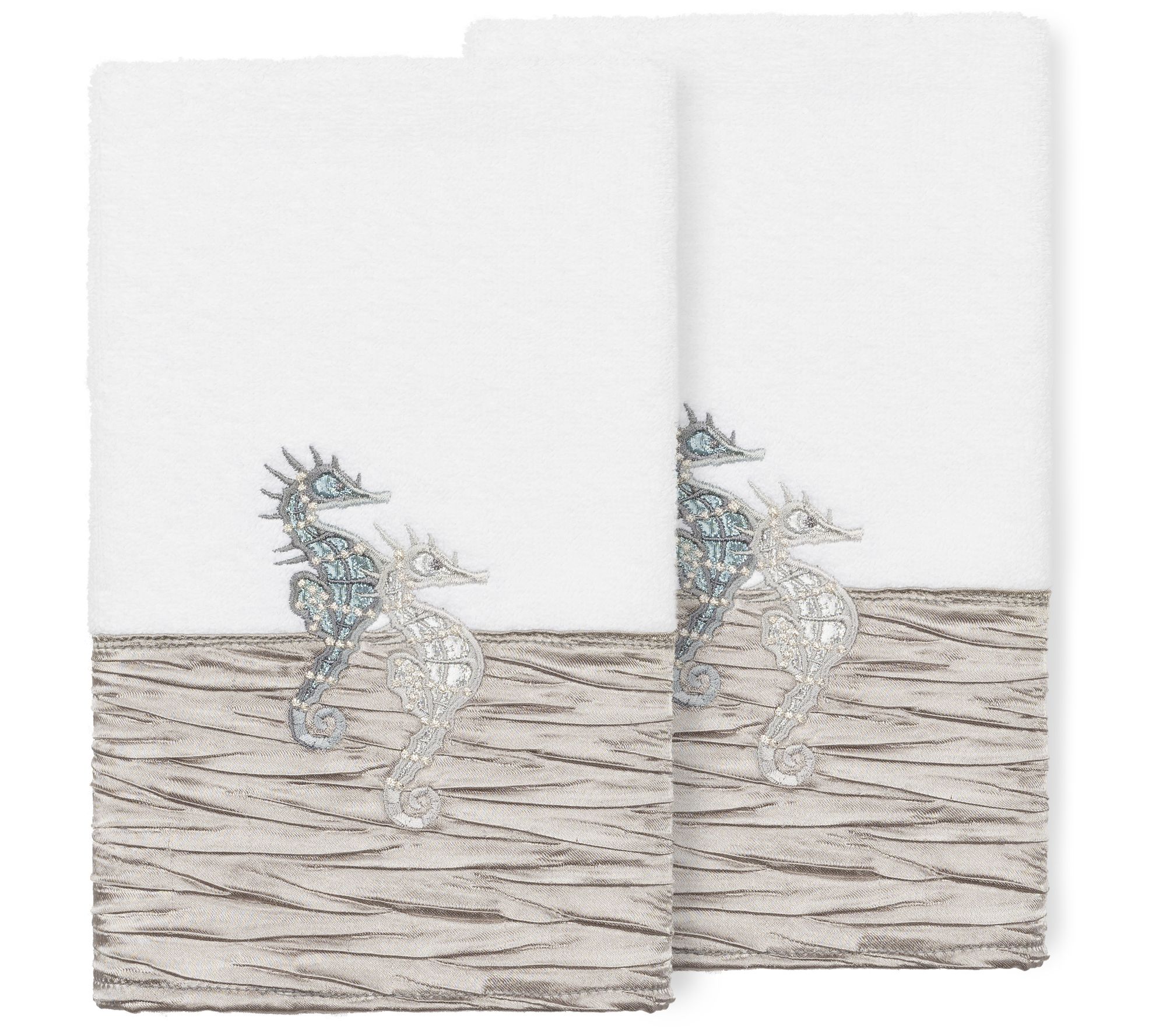 Linum Home Textiles Sofia 2PC Embellished HandTowel Set