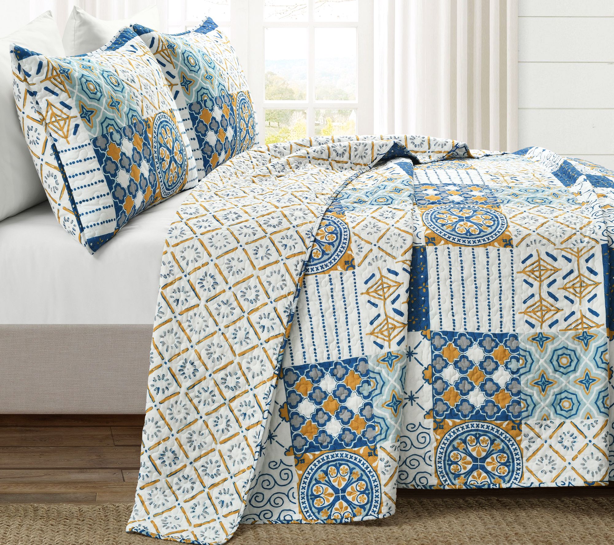 Monique 3-Piece King Quilt Set by Lush Decor - QVC.com