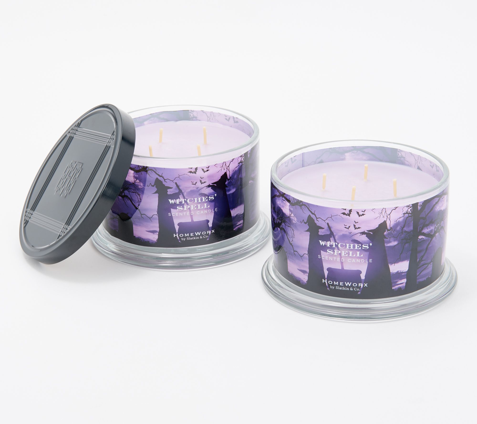 "As Is" HomeWorx by Slatkin & Co. S/2 Witch's Spell Candles