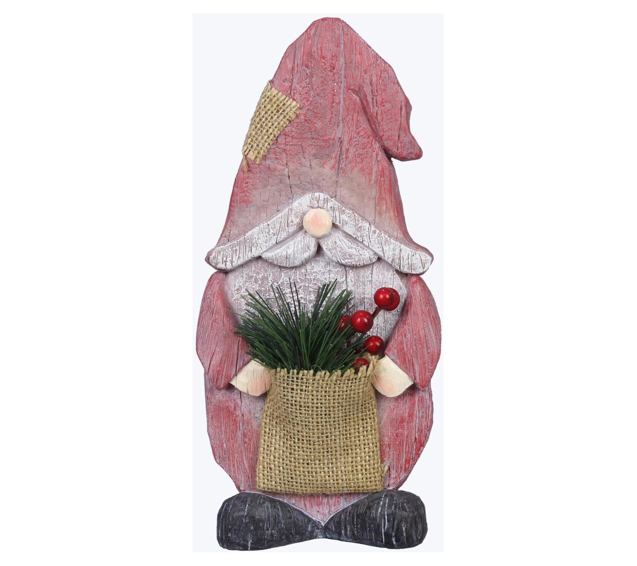 Young's Resin Wood Texture Santa Claus, Set of 2
