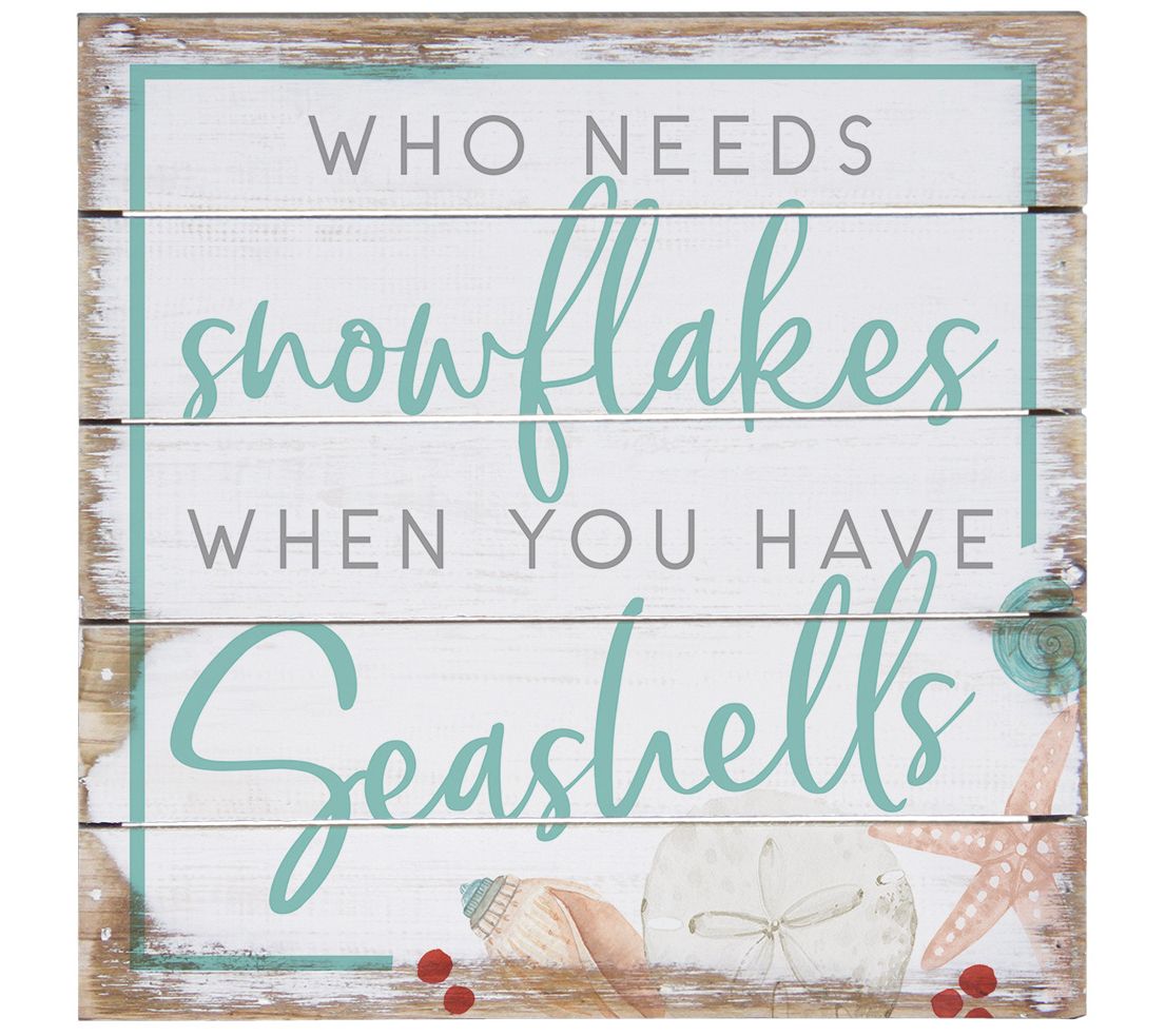 Sincere Surroundings 8" Snowflakes Seashells Pa llet Petite