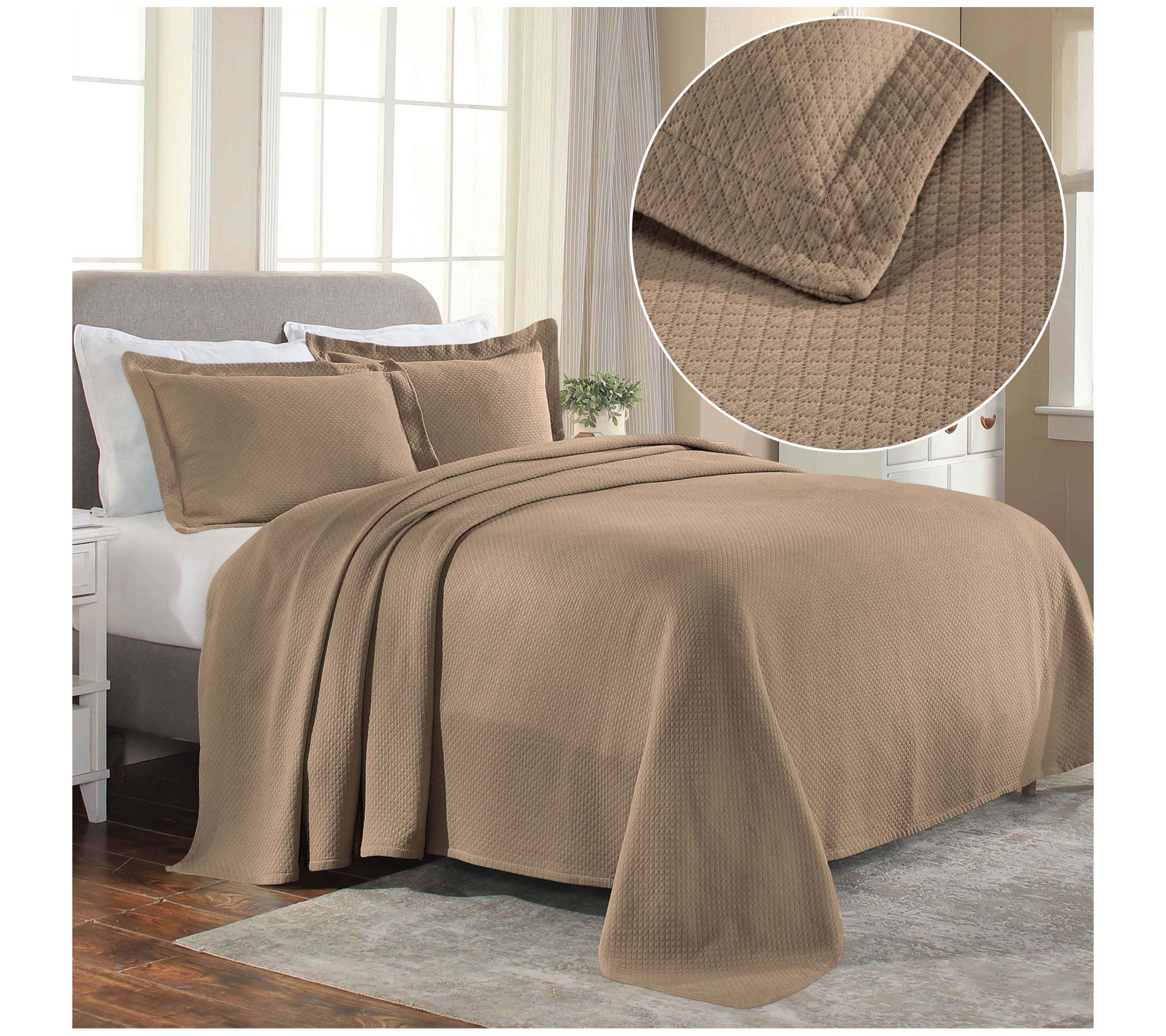 Superior Jacquard Cotton Diamond Bedspread Set,King