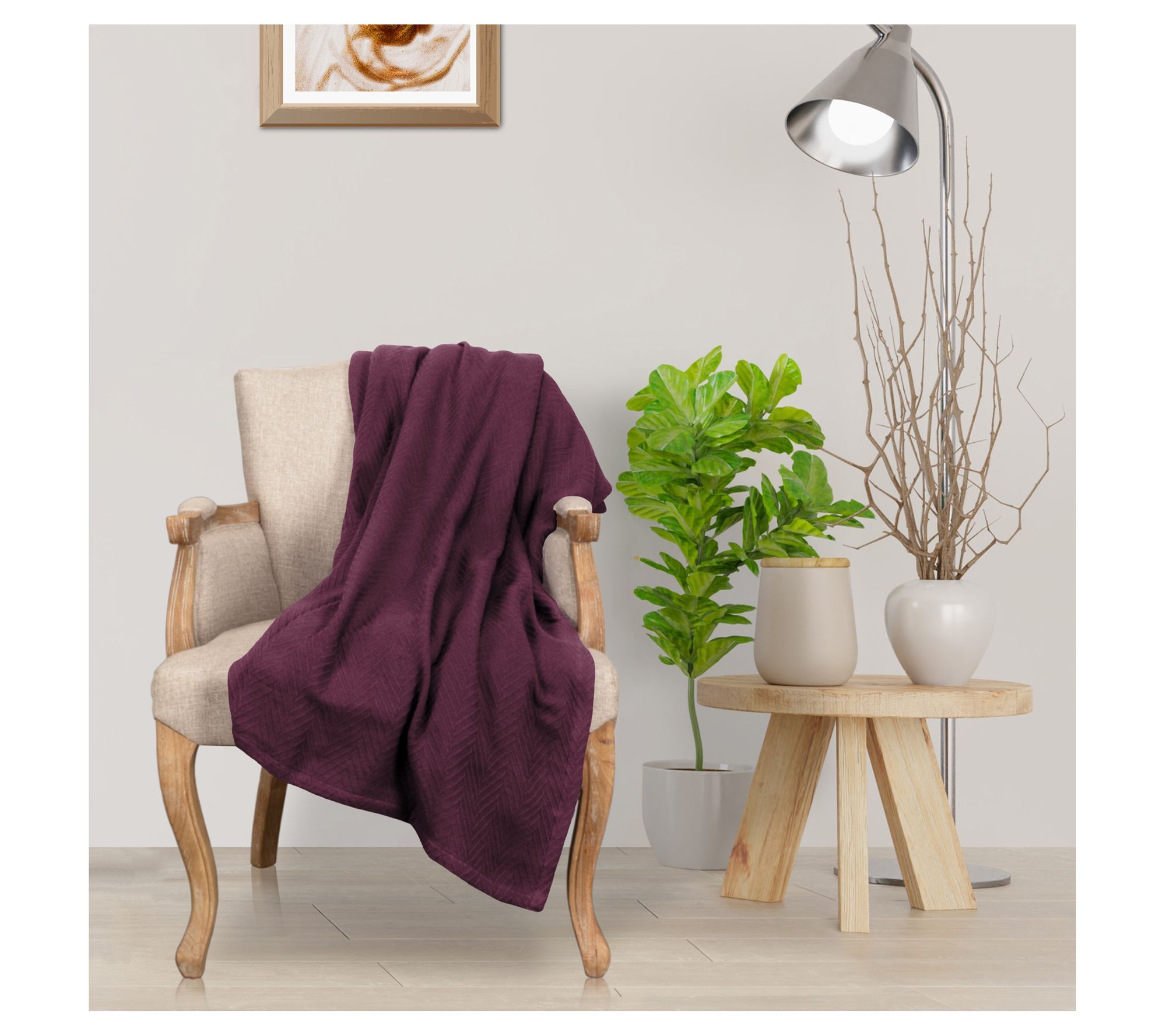 Superior All-Se ason Chevron Co tton Blanket, C alifornia King