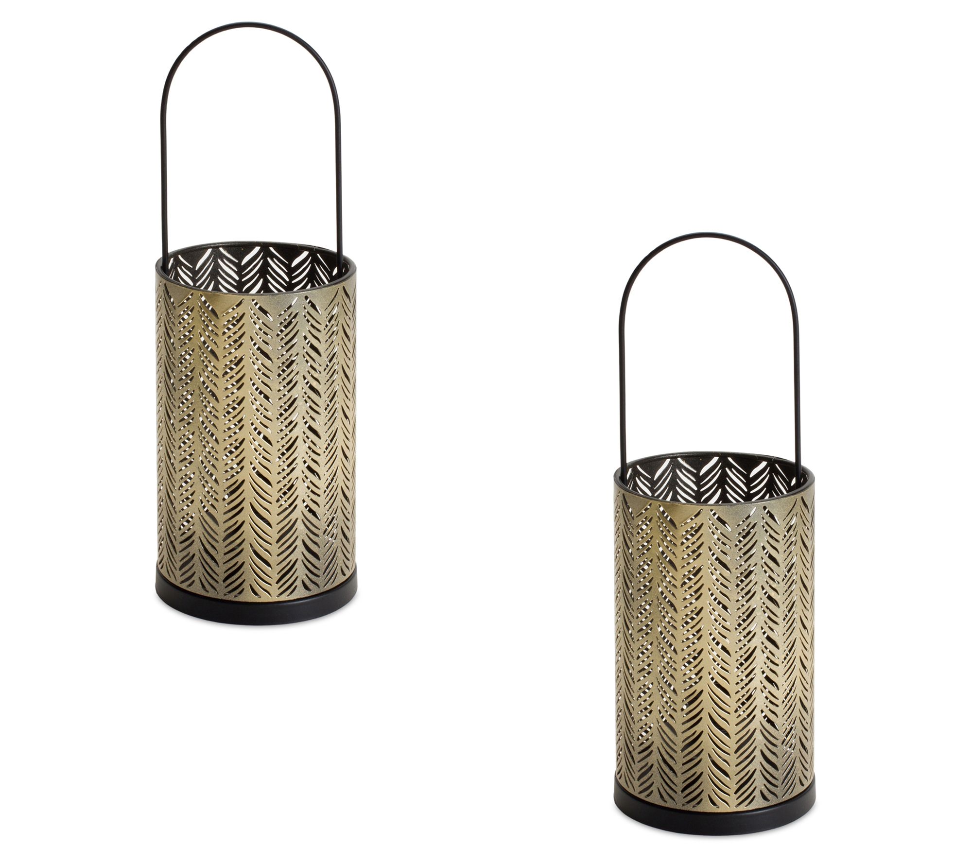 Melrose Punched Metal Candle Holder (2)