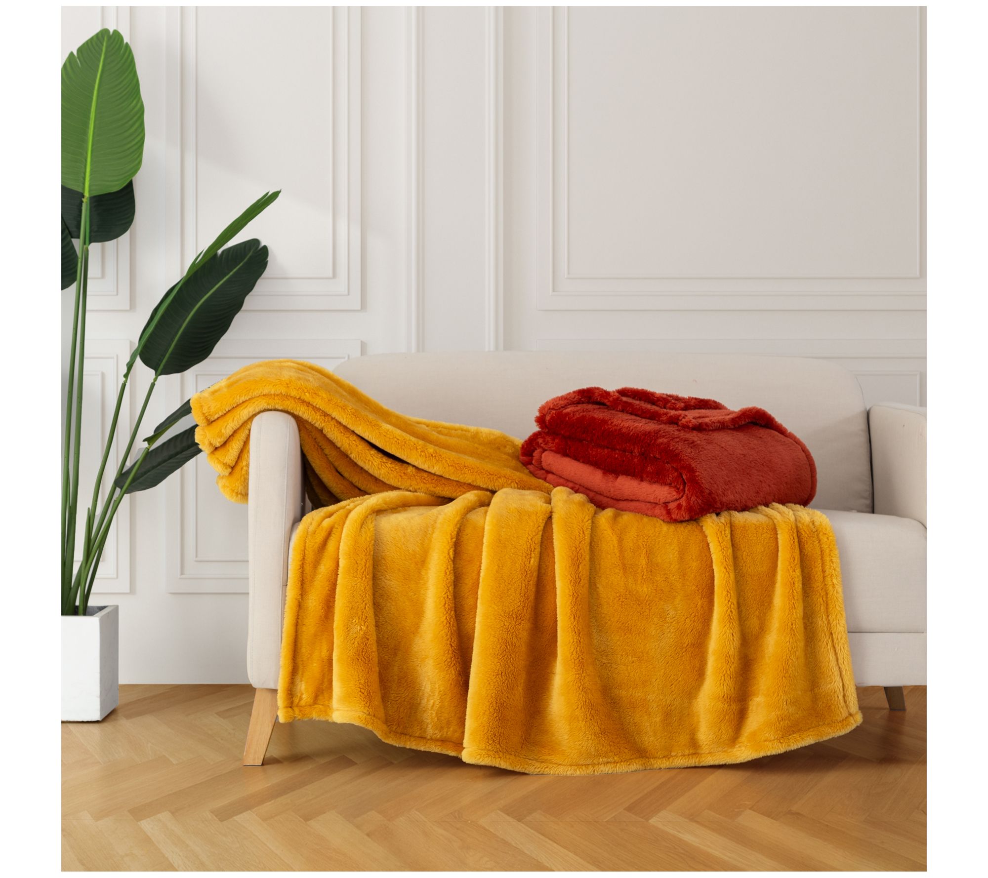 Berkshire Blanket Set of 2 60x70 Plush Fluffie Throws