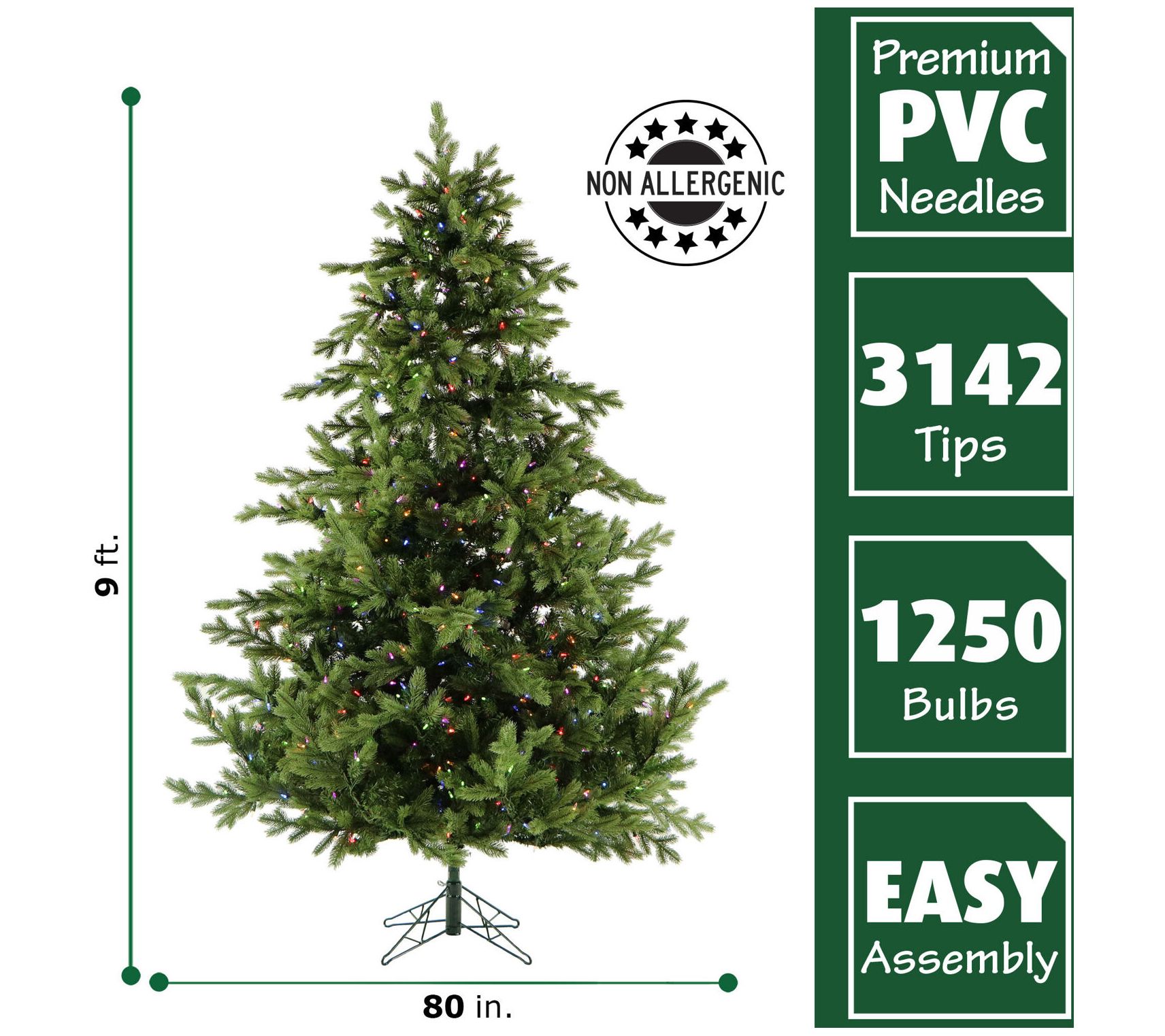 Fraser Hill Farm 7.5-ft. Jingle Pine Artificial Christmas Tree with  Multicolor LED Lights and Remote