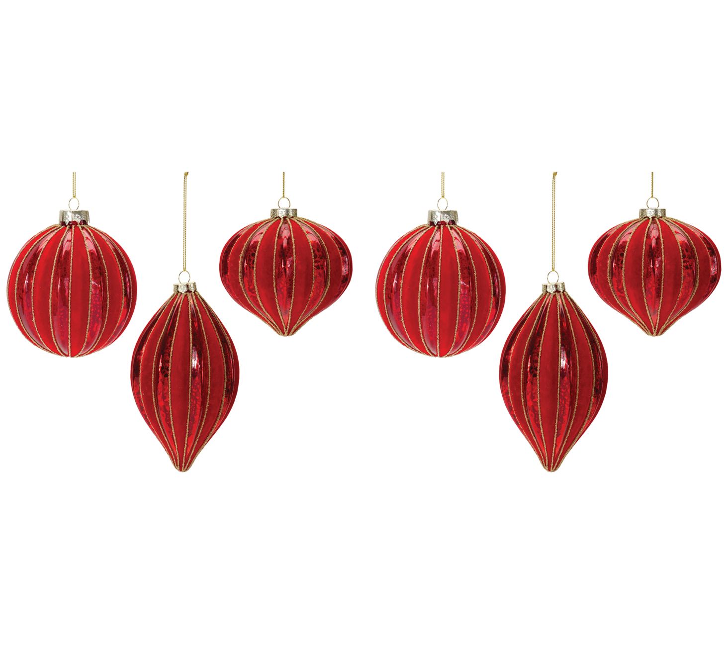 Melrose Ribbed Mercury Glass Ornament (Set of 6) - QVC.com