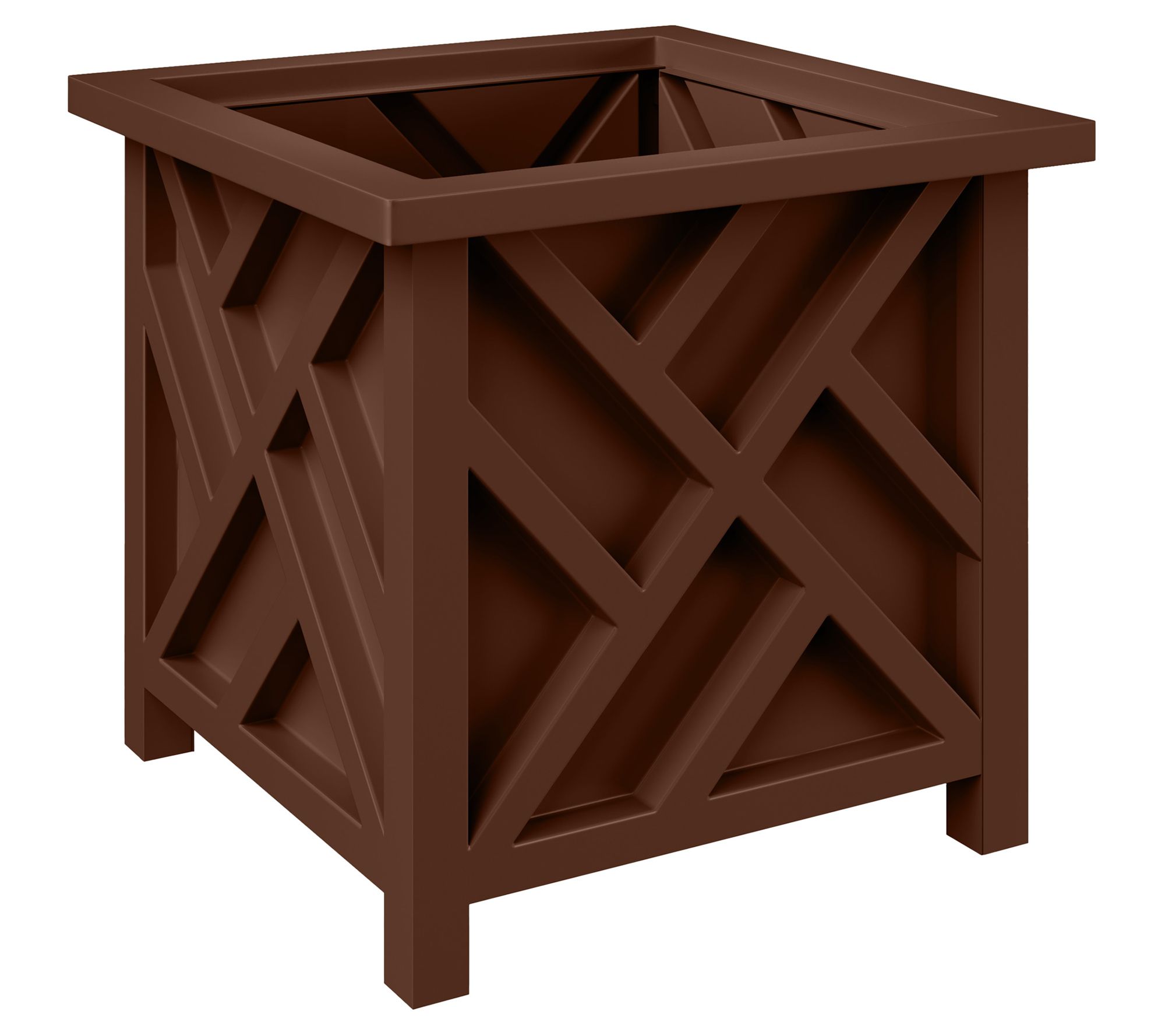 Pure Garden Set of 2 Lattice Design 15.5"  Planter Boxes