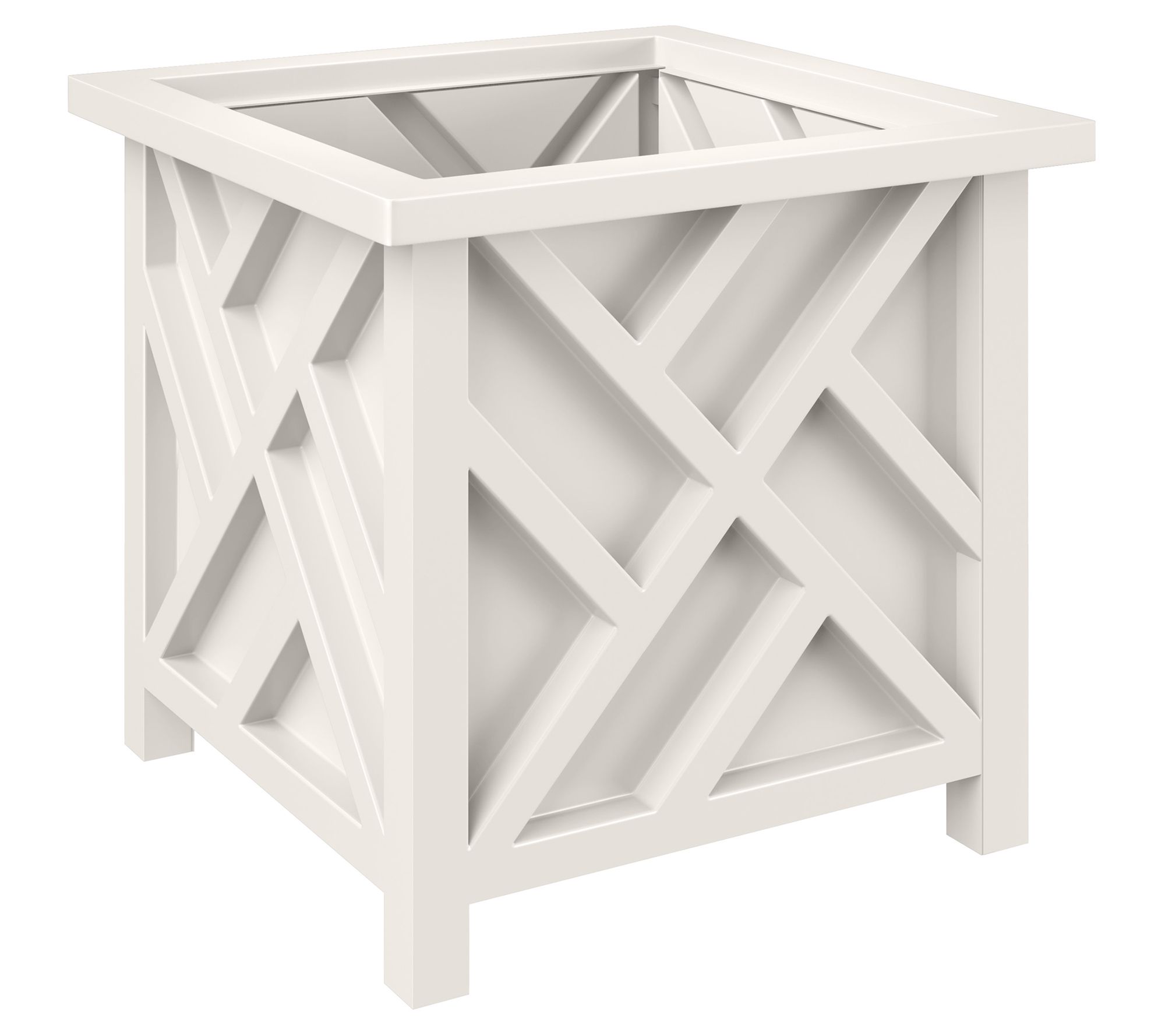 Pure Garden Set of 2 Lattice Design 15.5"  Planter Boxes