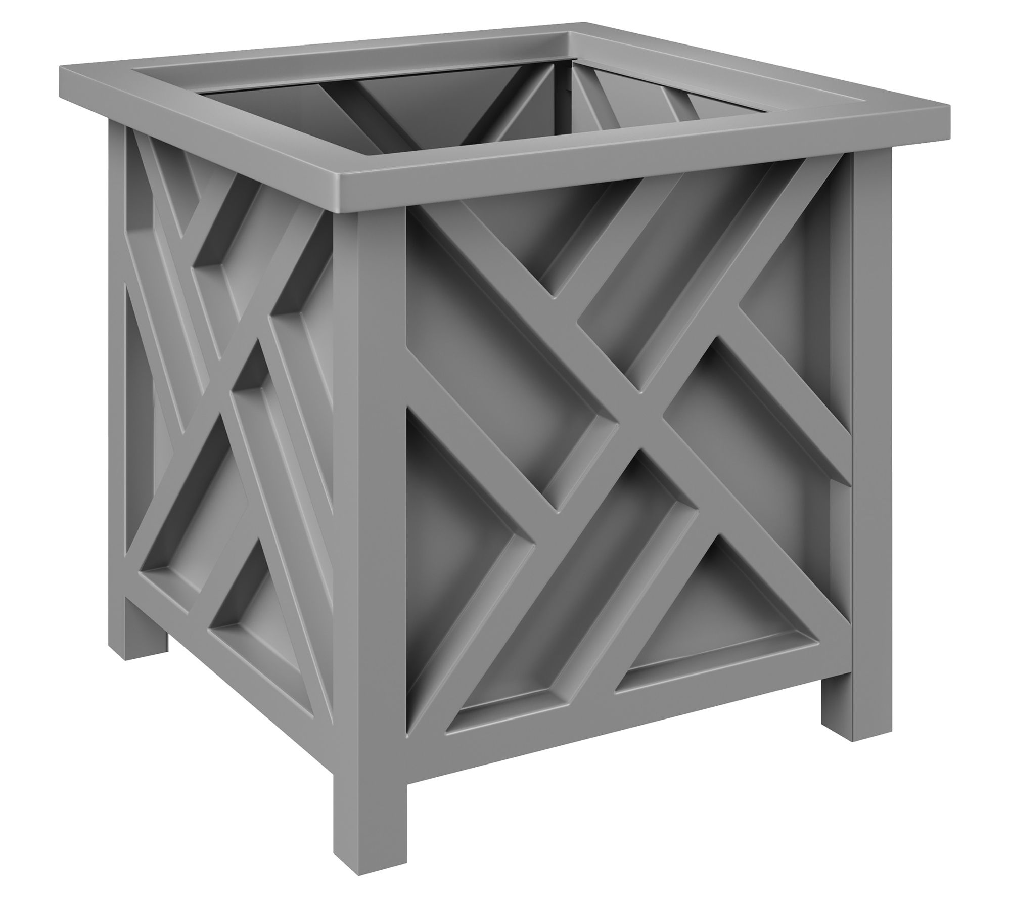 Pure Garden Set of 2 Lattice Design 15.5"  Planter Boxes