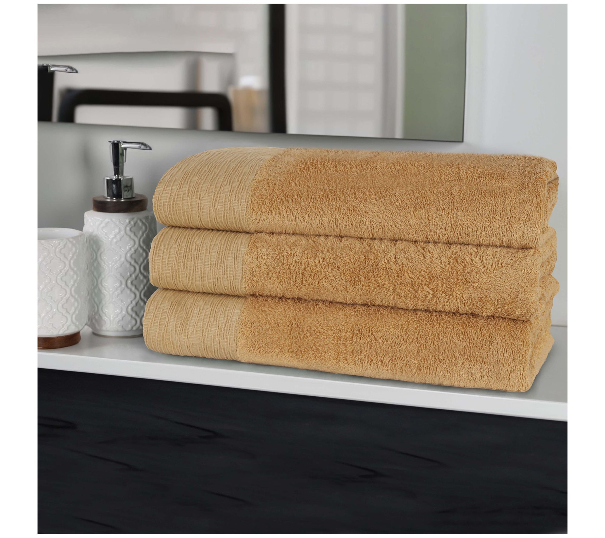 Superior Rayon made from Bamboo Solid Bath Towel Set of 3