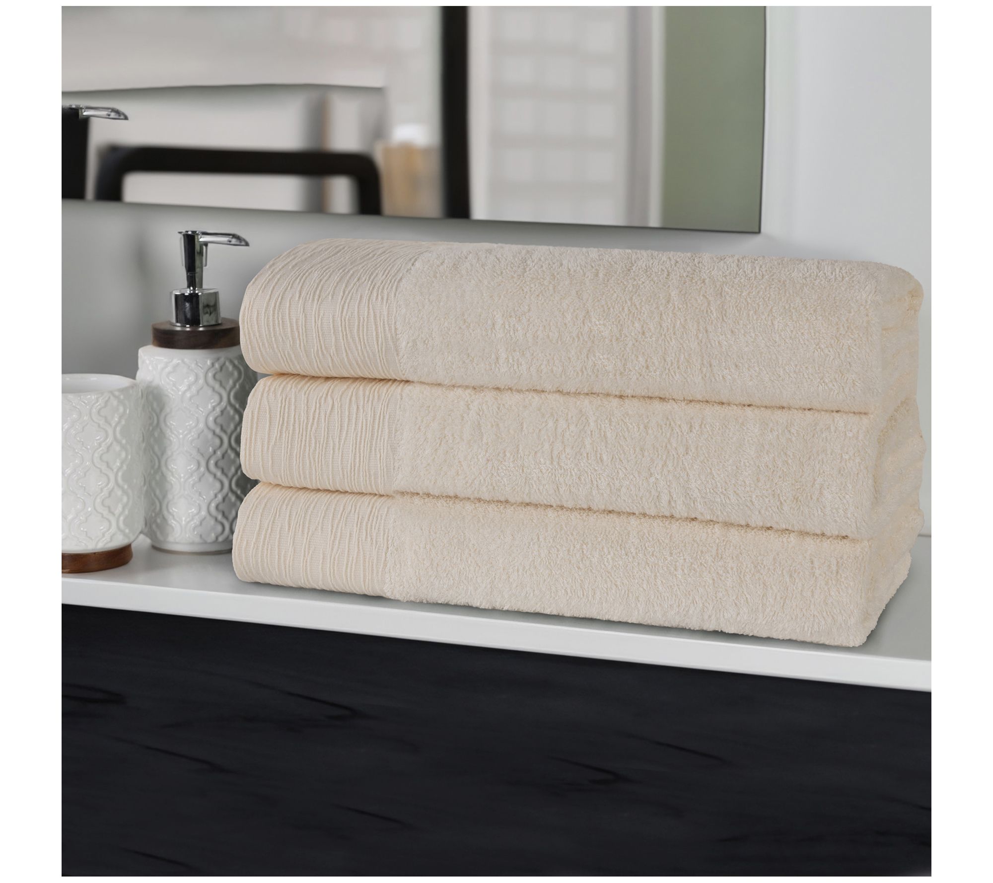Superior Rayon made from Bamboo Solid Bath Towel Set of 3